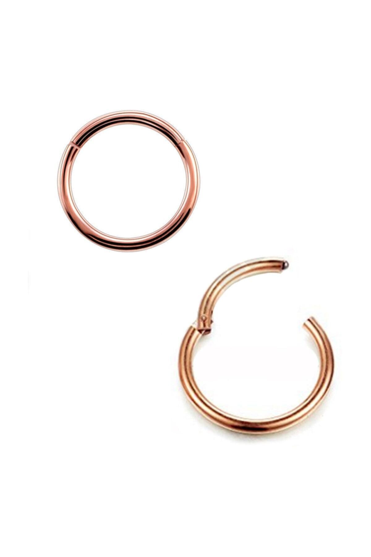 Cadının Dükkanı Çelik Halka Rose Rengi Kulak-dudak-burun Piercing (iç Çap 8 mm)
