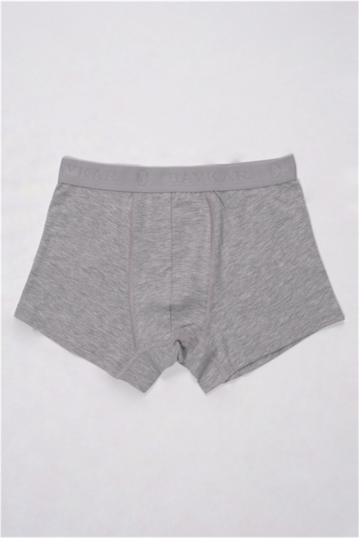 BAYKAR Erkek Compact Düz Boxer 3'lü Set 1110 Gri Melanj