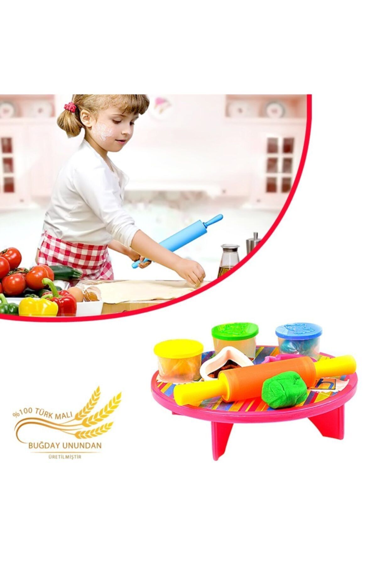 Play Dough Oklavalı Buğday Unu Oyun Hamuru Seti