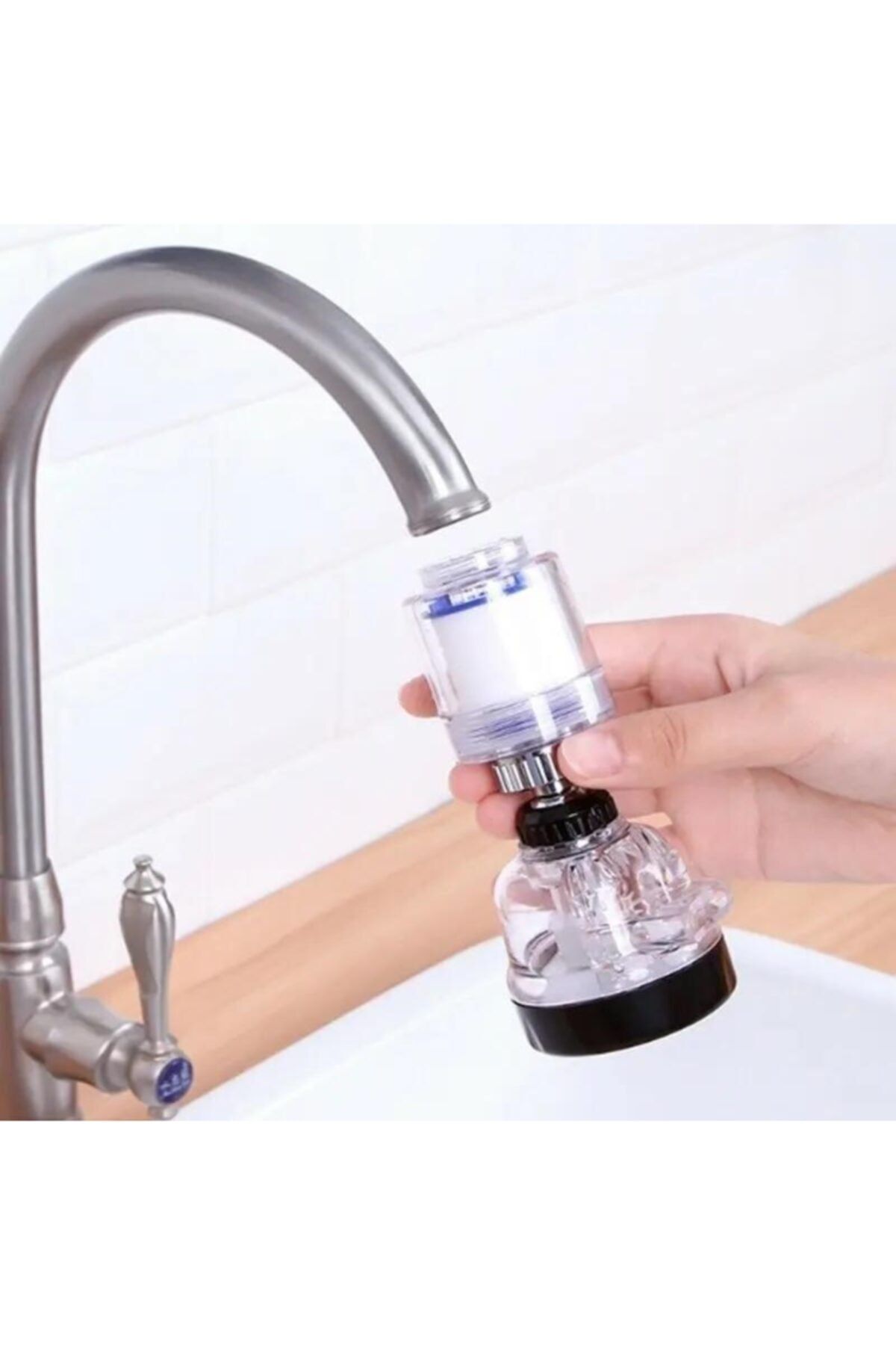 modalonga Üç Fonksiyonlu Su Arıtmalı Tasarruflu Oynar Başlık Tazyikli Mutfak Lavabo Evye Musluk Başlığı