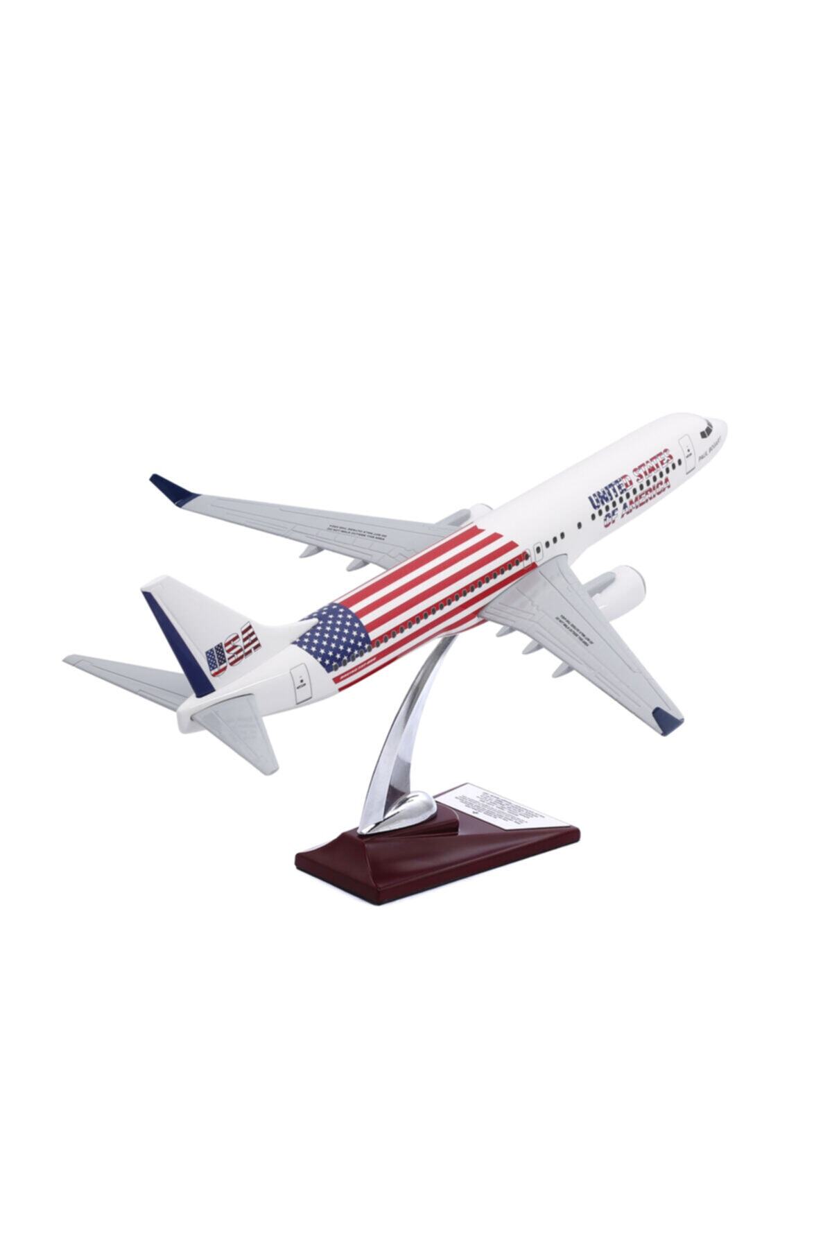 zekupp Abd Tasarımlı Model Uçak Maketi Özel Boeing 737 - 800 Model Uçak