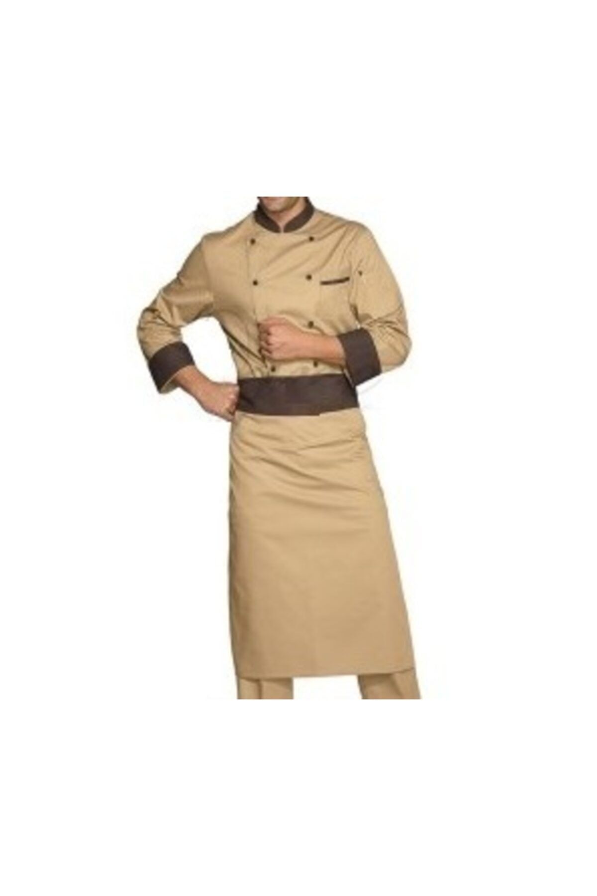 acar iş tex Unisex Bej Cafe -Restorant Otel Pastacılık Cheff Aşçı Ceket Önlük