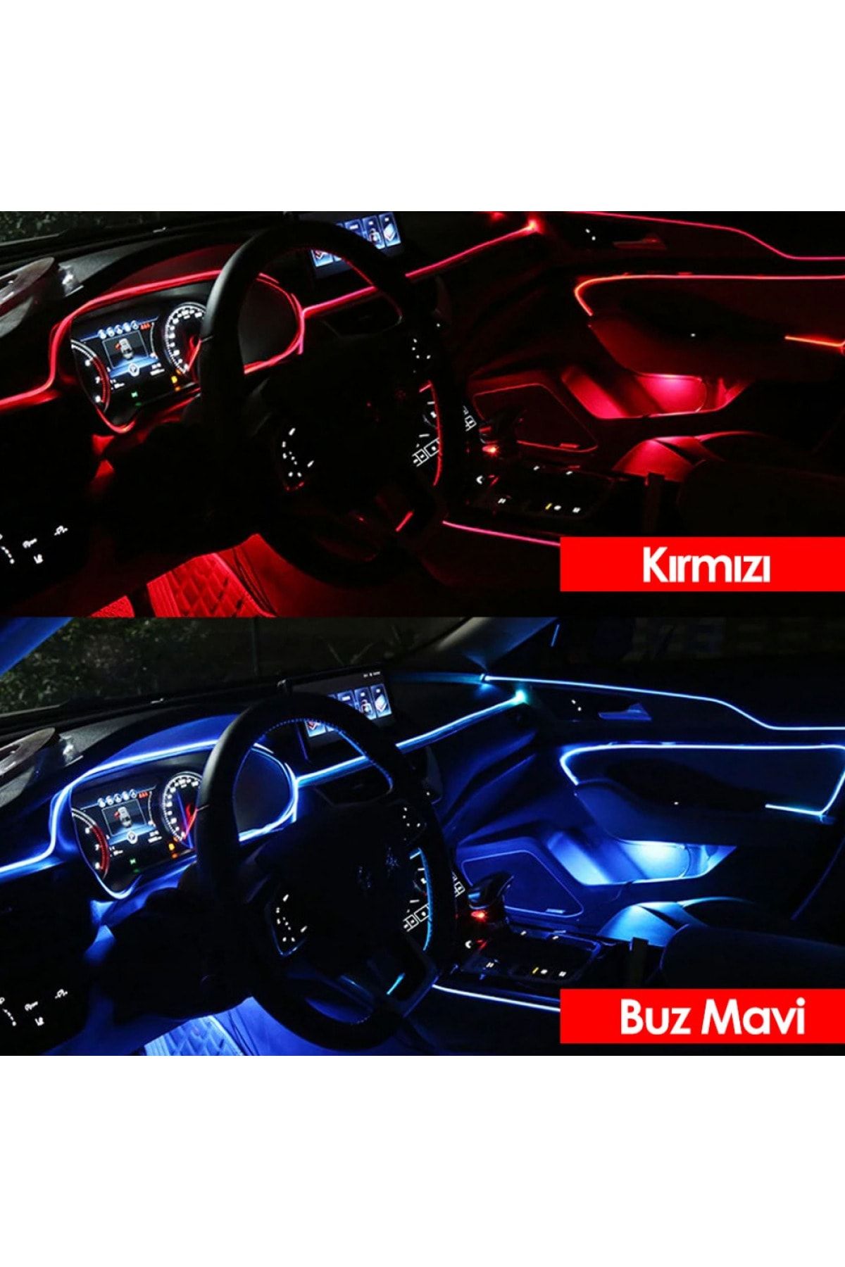 pangea fiat egea turuncu kirmizi 2 metre neon ip torpido fitili oto serit led fiyati yorumlari trendyol