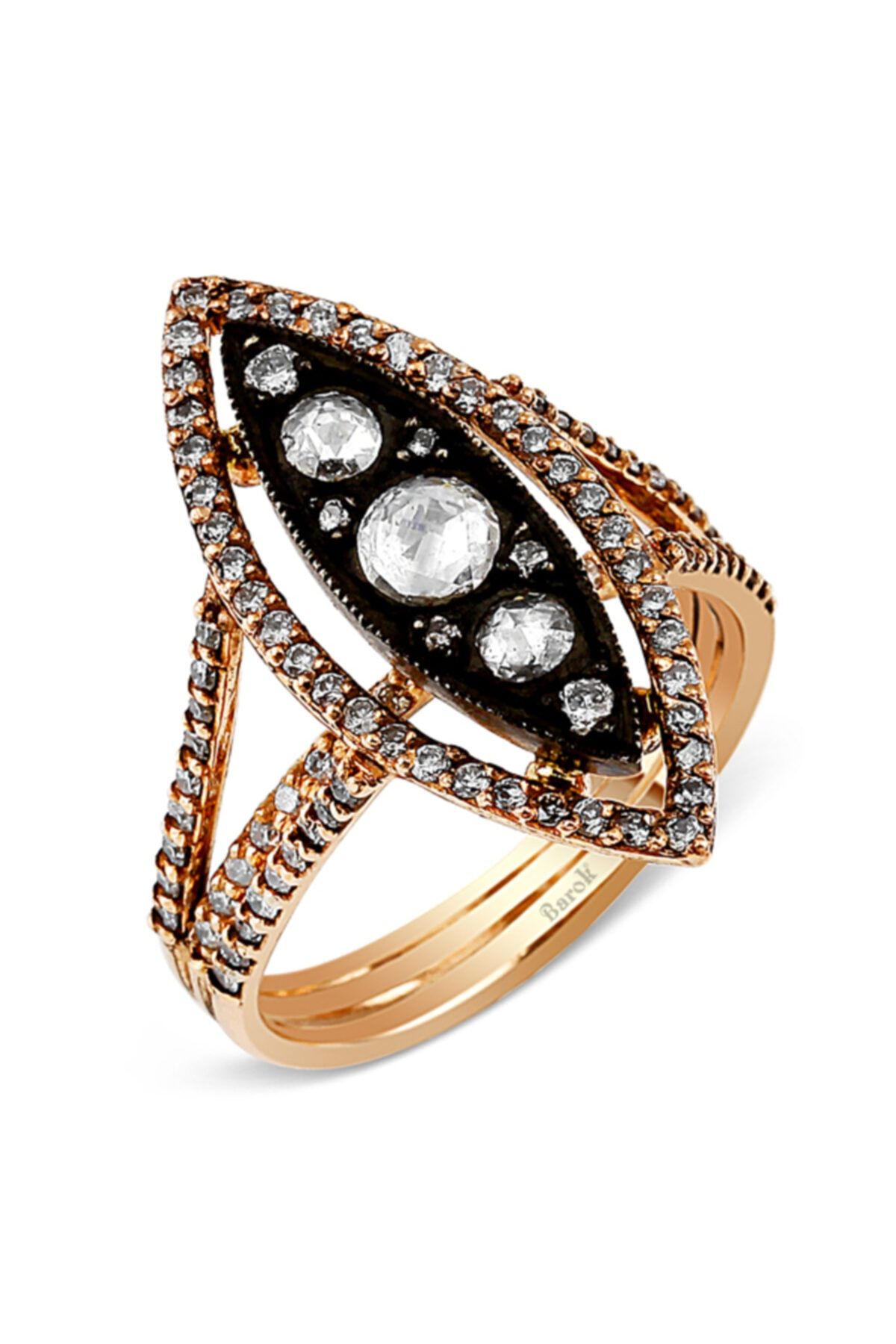 Barok Diamond Elmas Iher Yüzük 0.98ct 8 Ayar