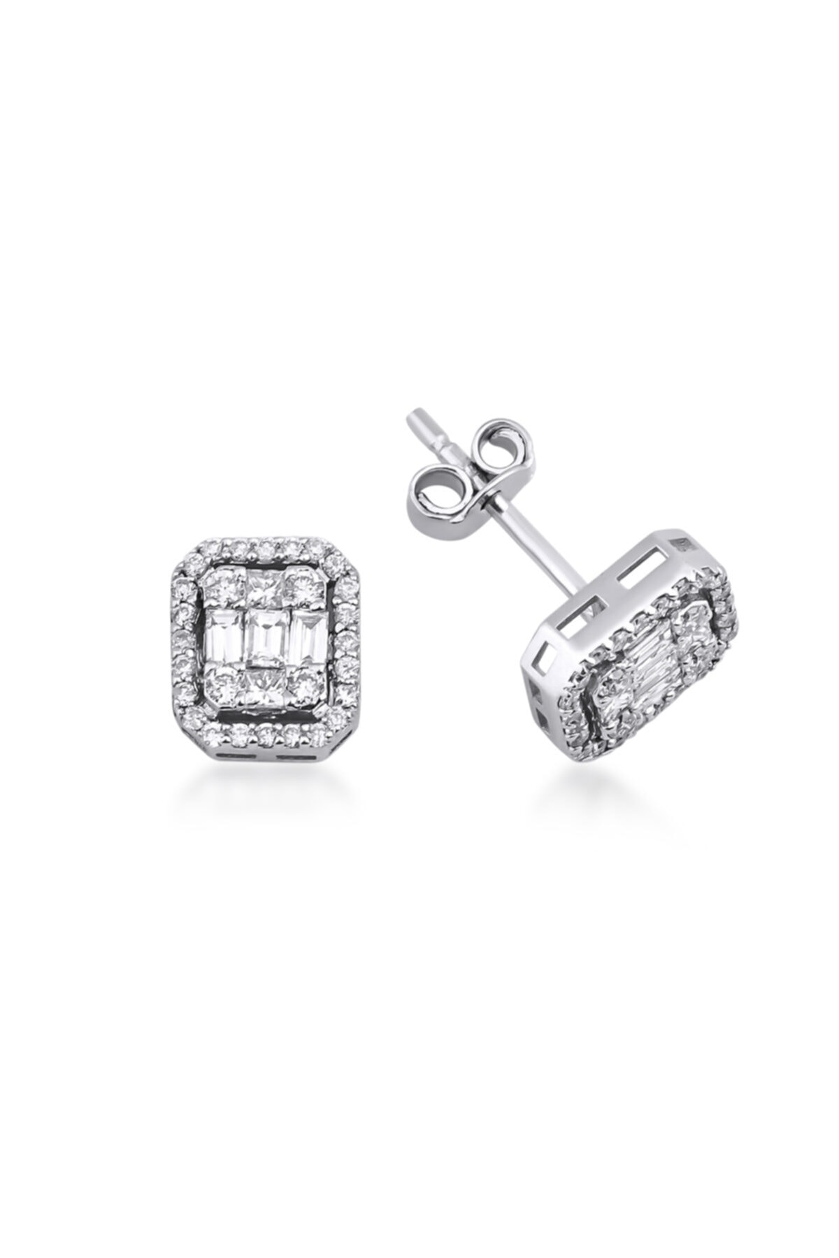 Barok Diamond Baget Pırlanta Küpe 0.50