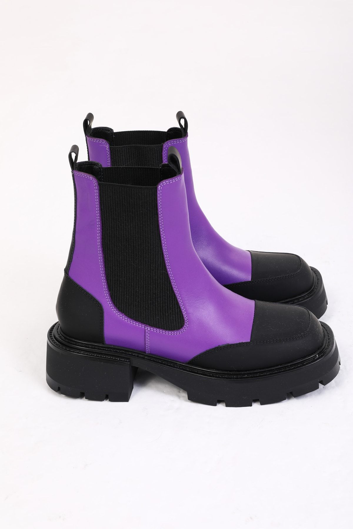FOLL N Women s Purple Leather Boots Trendyol