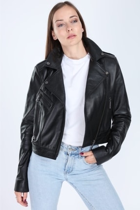 Follow Model Siyah Spor Deri Mont Image 1