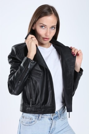 Follow Model Siyah Spor Deri Mont Image 2