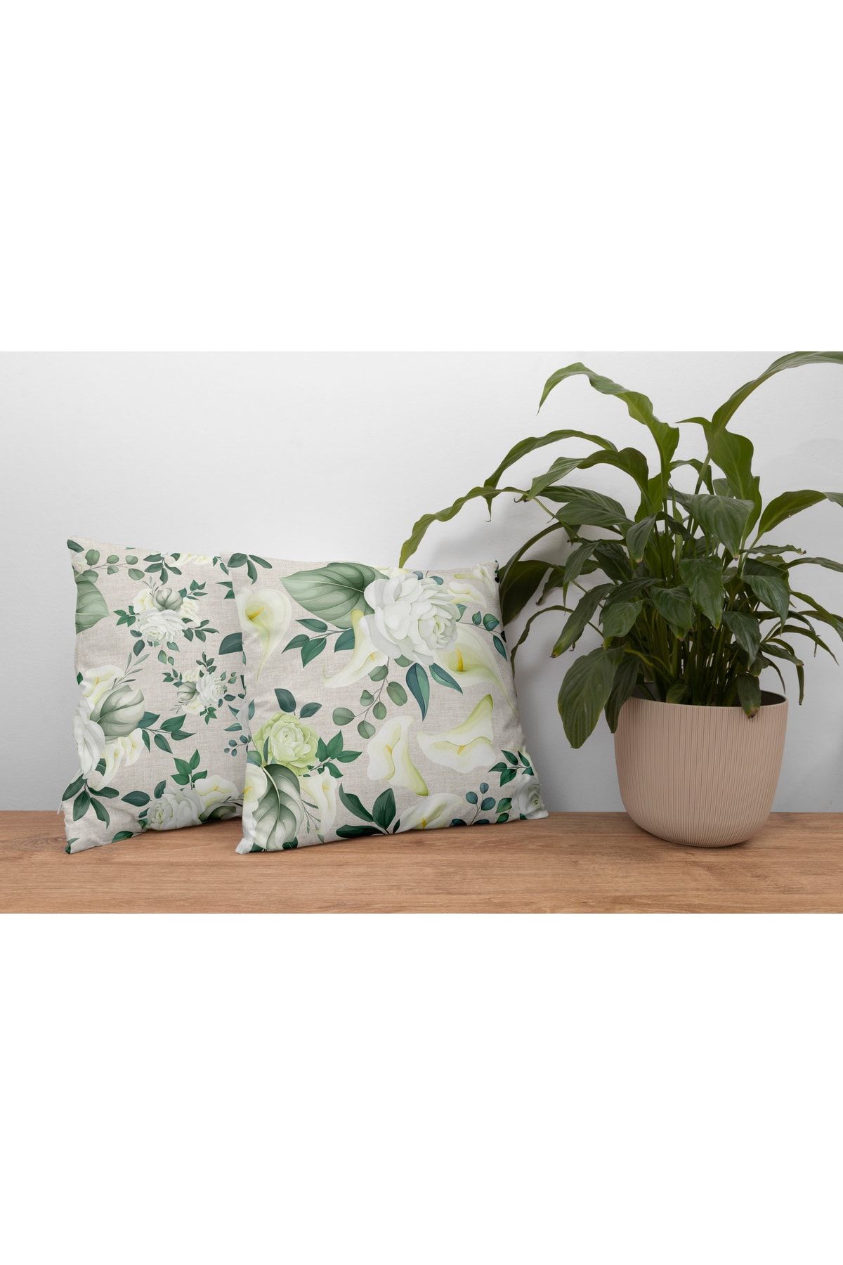 EVYA Rose Patterned Decorative Throw Pillow Cover Set of 2 43x43