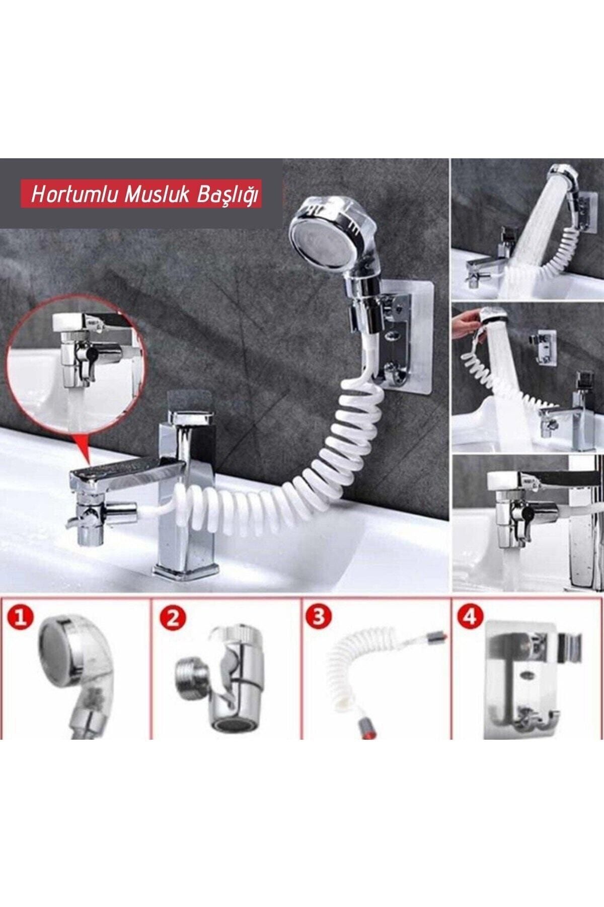 Mizan Ticaret Buffer 2 In 1 Spiral Hortumlu Ayarlanabilir Hareketli Banyo Mutfak Lavabo Musluk Duş Başlığı