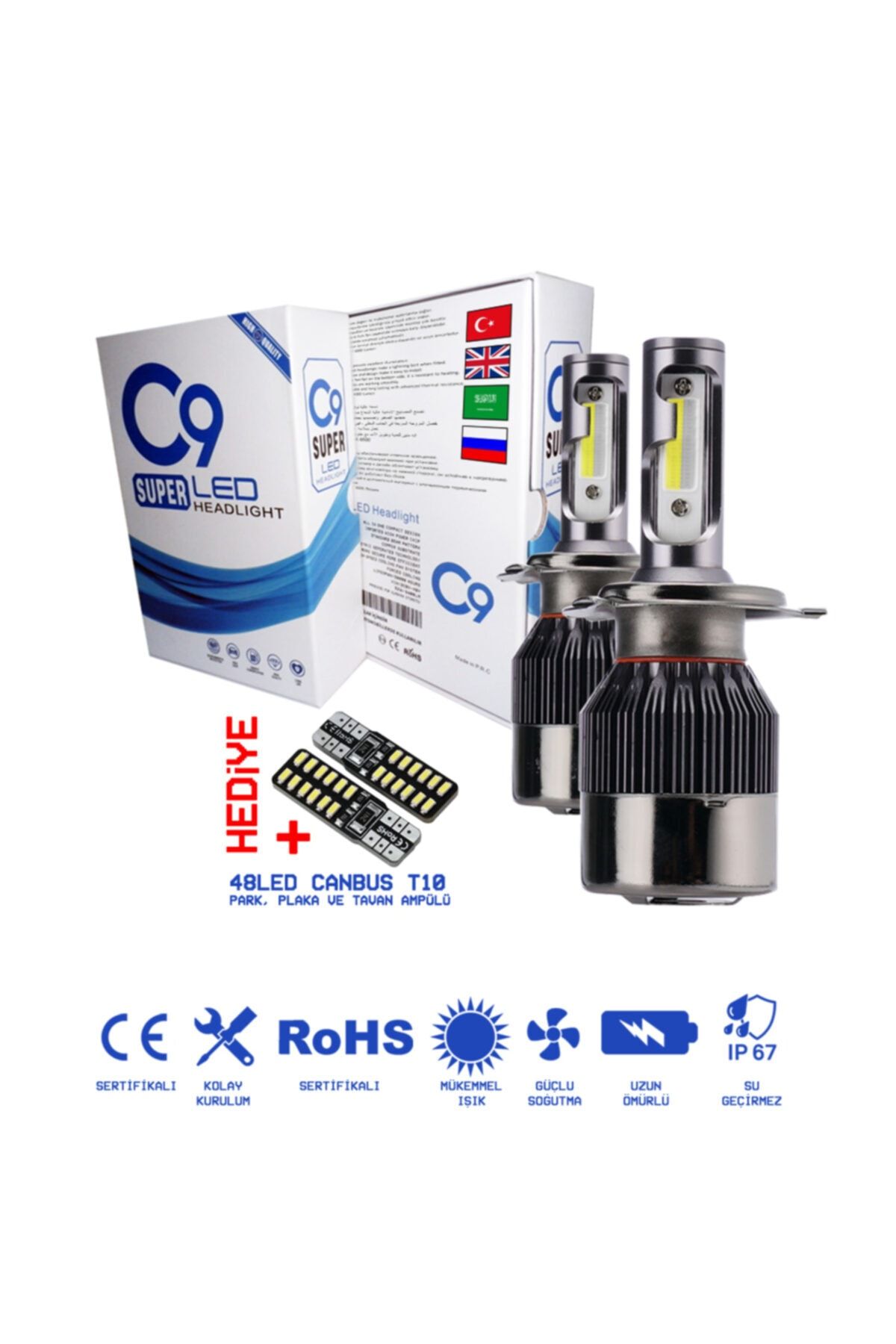 C9 H11 Trio Led Xenon Far Led Zenon Ampulü Deli Mavi Beyaz Gün Işığı Yeni Nesil Şimşek Etkili