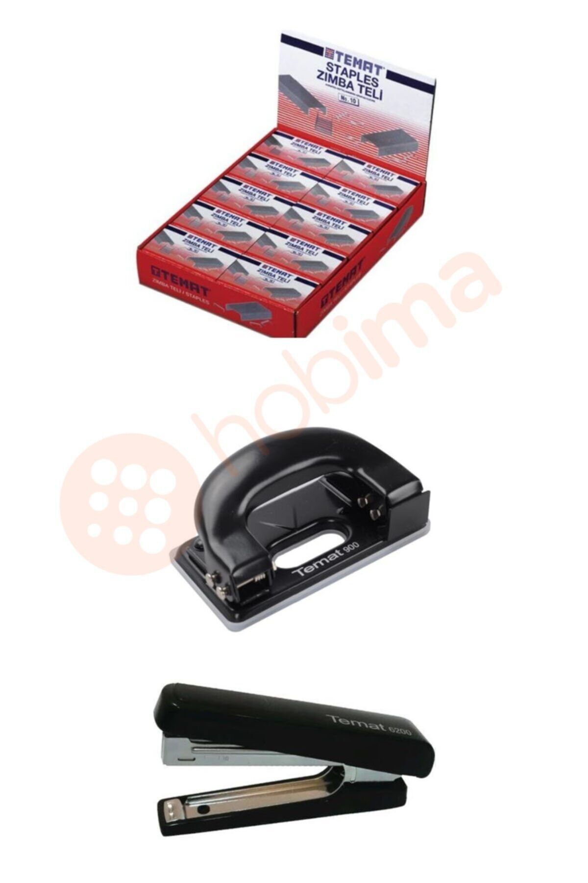 Temat Glance 6200 No:10 Midi Zımba Siyah+ 900 Delgeç Siyah+ No:10 Zımba Teli