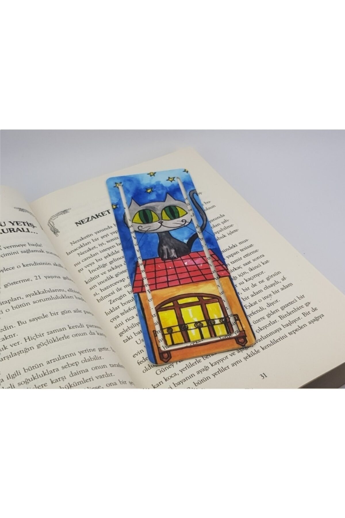 İstisna Ataç Kesim Dam Üstü Kedi Kitap Ayracı