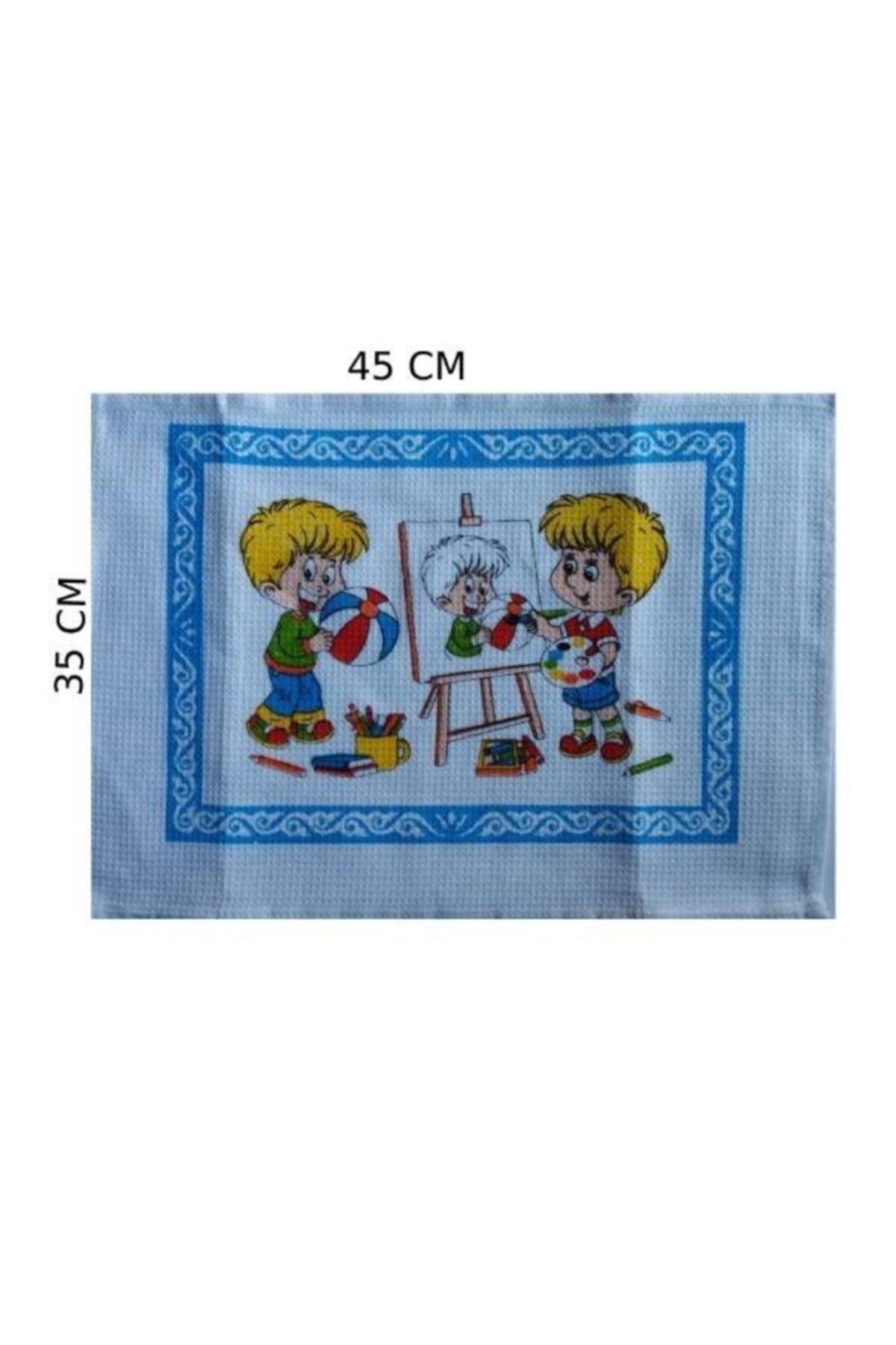 In Blu Erkek İçin Beslenme Örtüsü Okul Beslenme Bezi Bezi 35*50 Cm 6 Adet