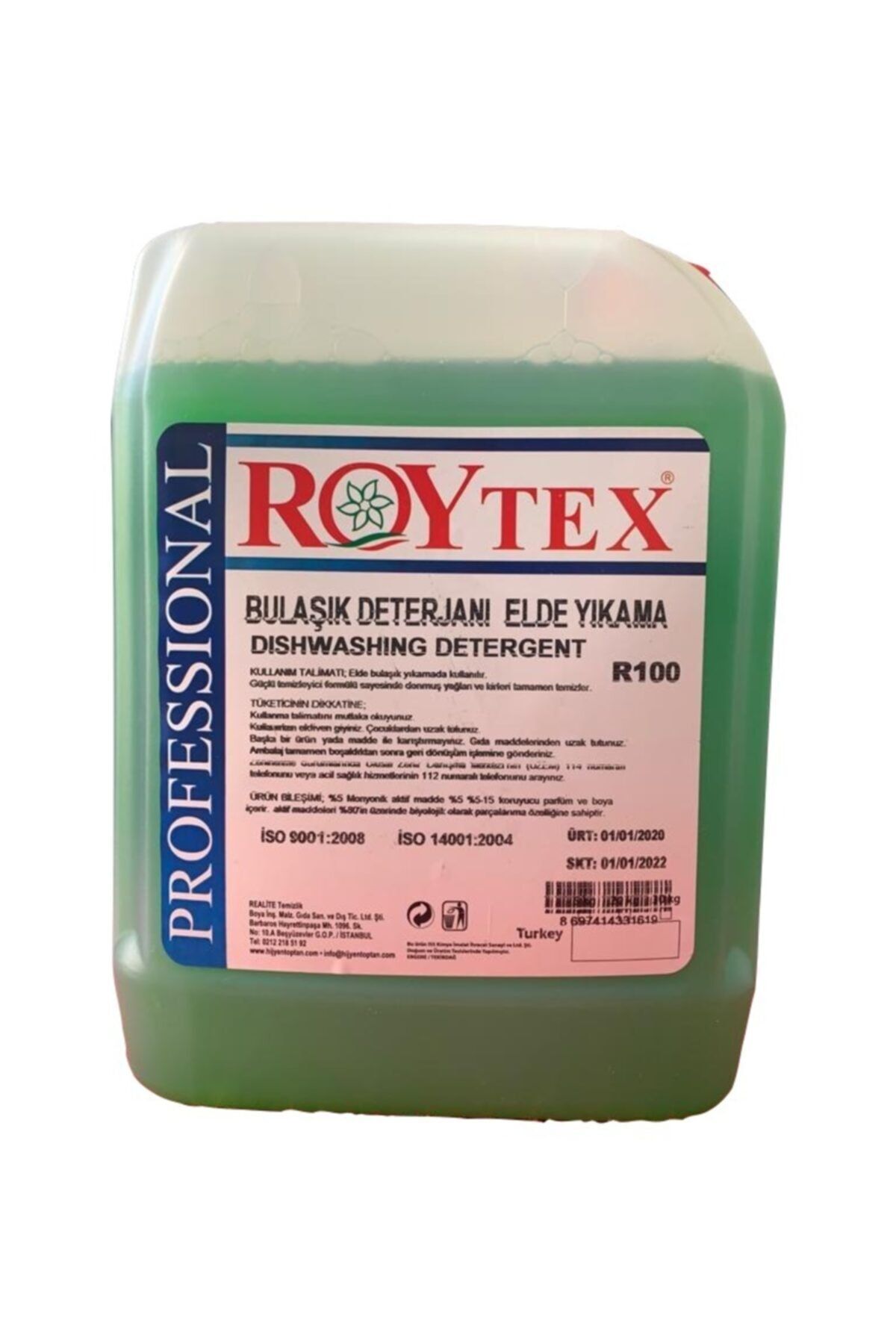 ROYTEX Elde Bulaşık Deterjanı 5lt 4 Adet Avantaj Paketi