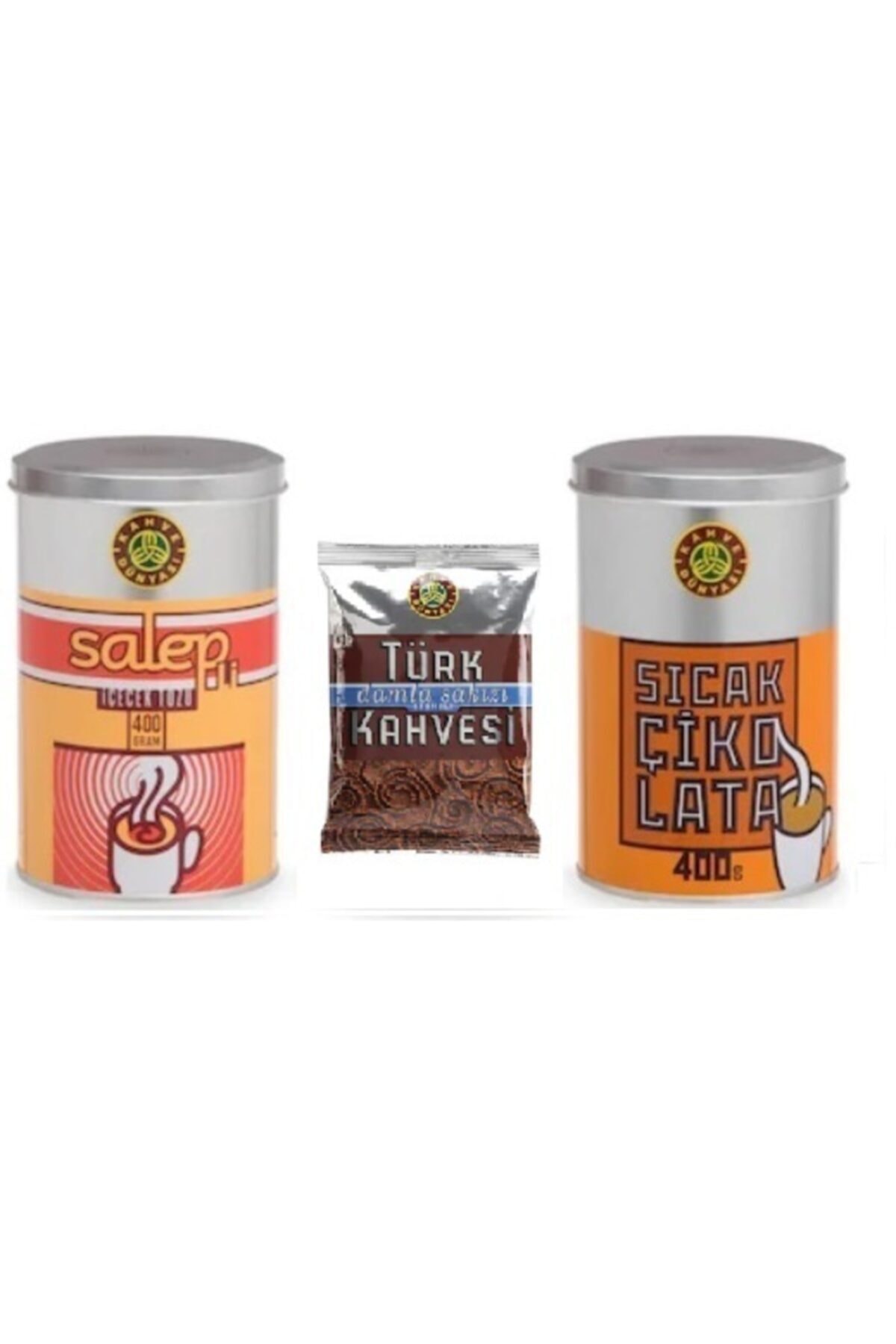 Kahve Dünyası Salep Ve Sıcak Çikolata 400 Gr Deneme Paketi 100 Gr Damla Sakızlı Türk Kahve