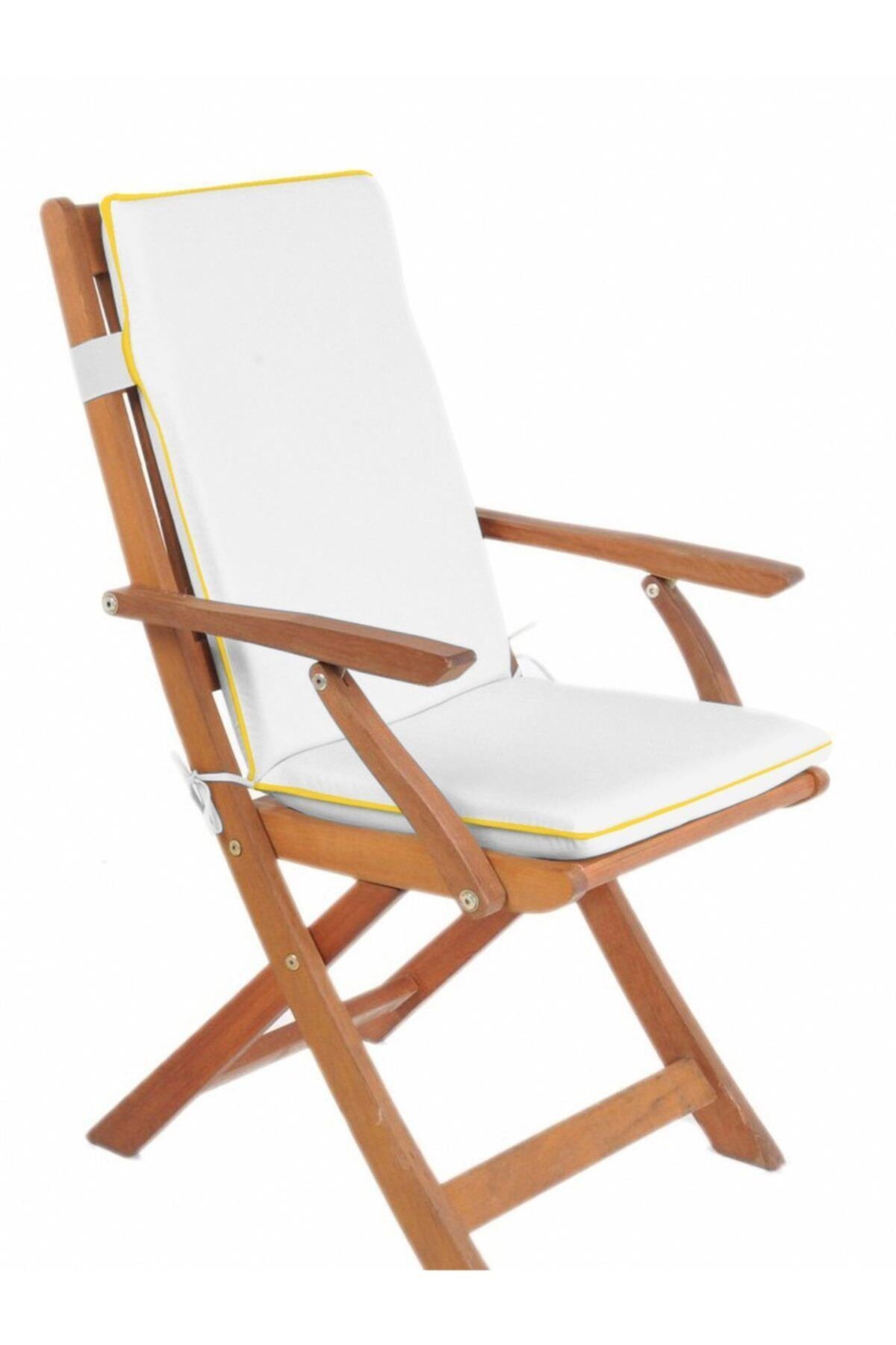 evimstil sari beyaz renkli ikili arkalikli sandalye minderi oturma 42 42sirt 42 52cm 5cmsungerli fermuarli fiyati yorumlari trendyol