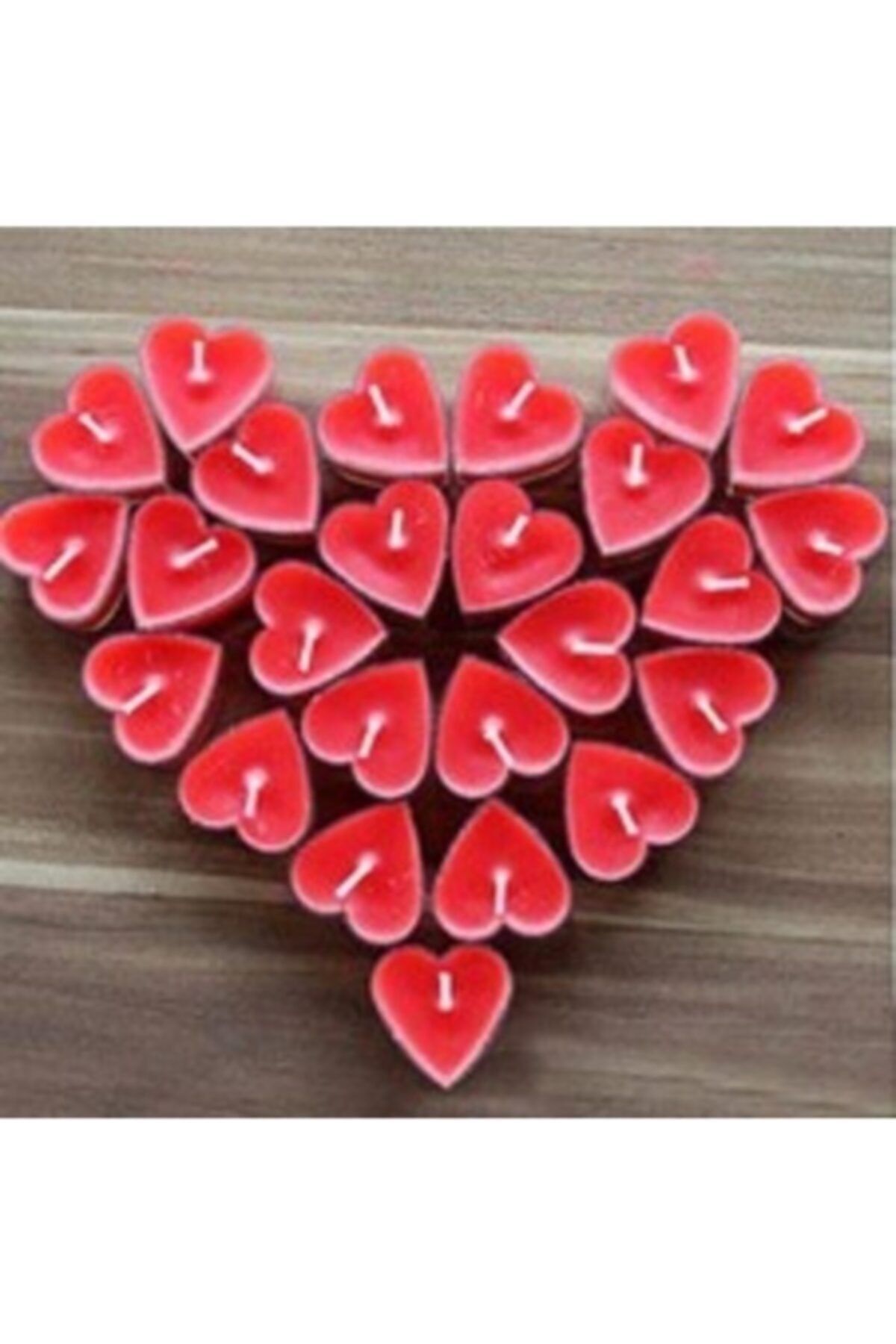 PASTANYA Kırmızı Kalpli Tealight Mum 50'li