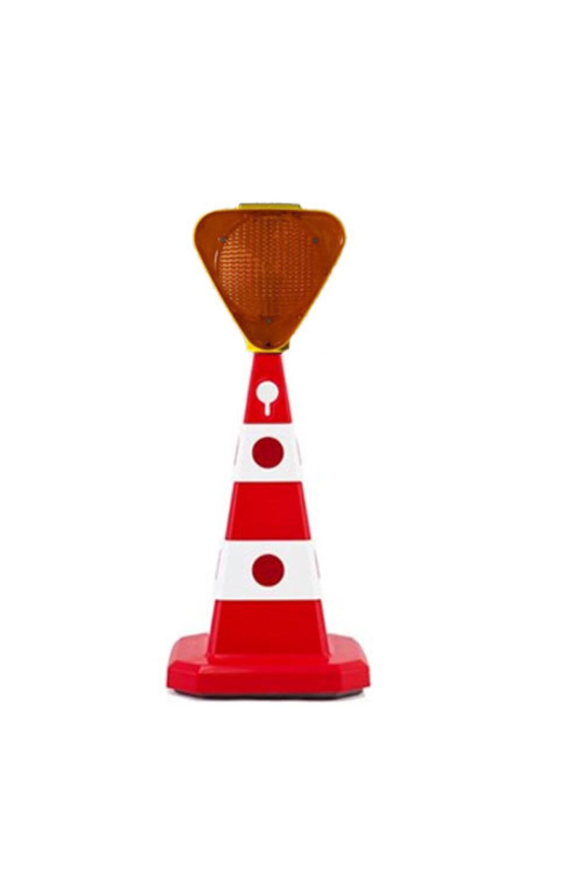 FM Trafik Ultra Kedi Gözlü Trafik Konisi 60 Cm + Solarlı Flaşör Lamba (sarı)