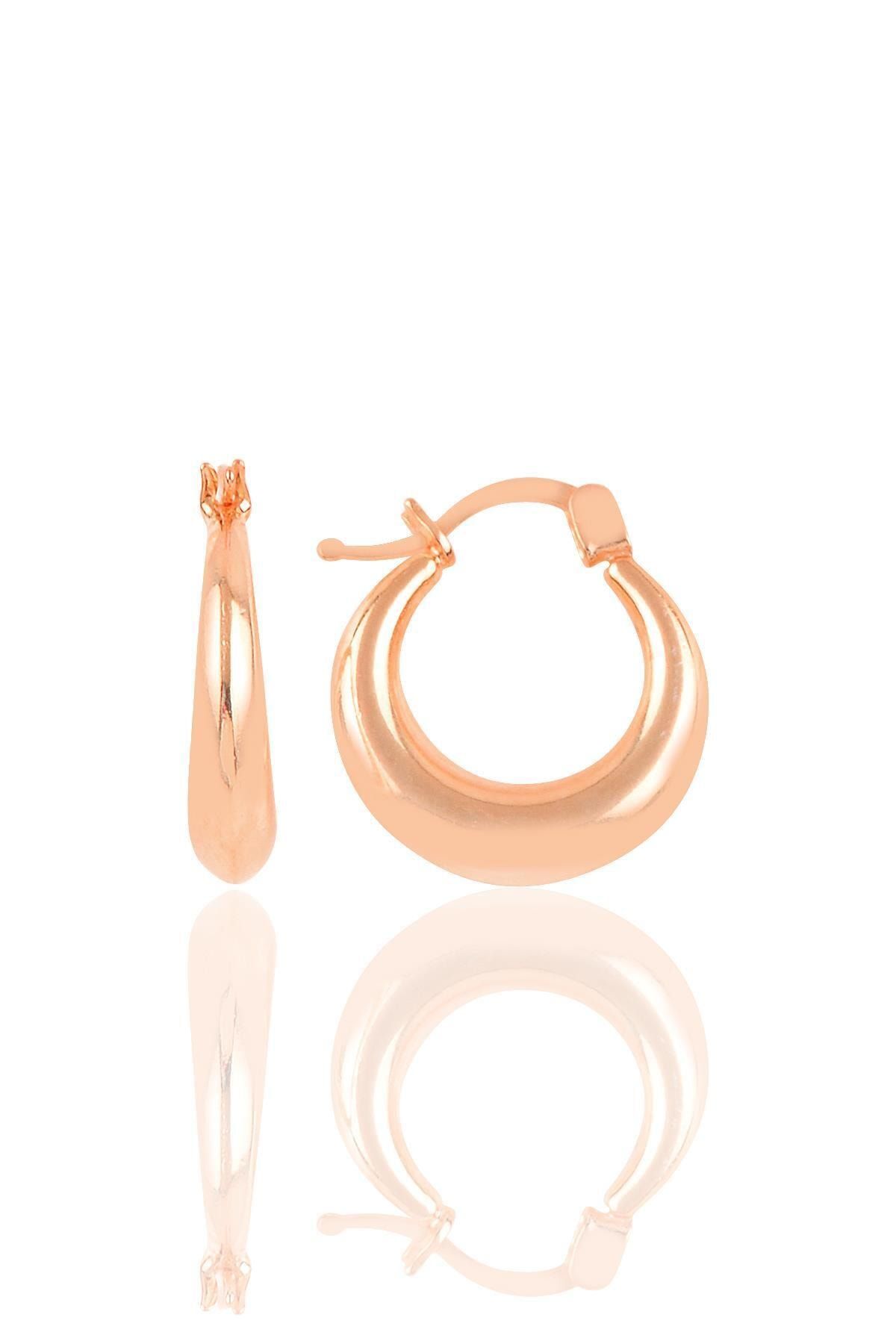 Söğütlü Silver Gümüş Rose Sade Gümüş Şarnel Küpe