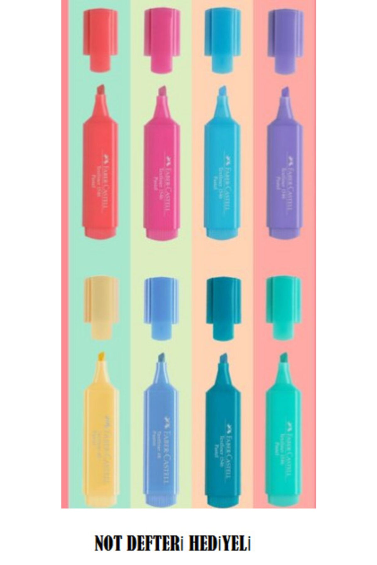 Faber Castell Fosforlu Kalem Seti 'pastel Faber 8 Renkli