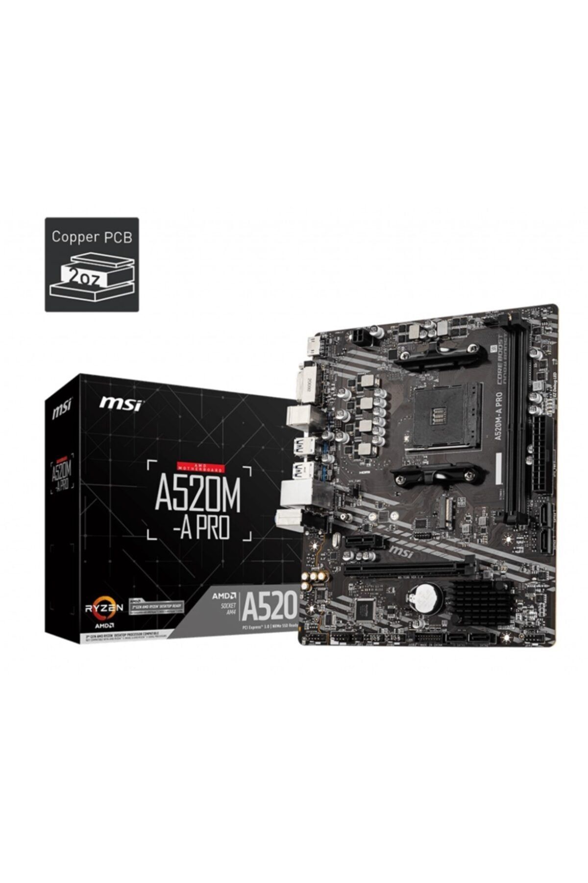 MSI A520m-a Pro Am4 Ddr4 4600(oc) Dvı Hdmı M.2 Usb3.2 Matx