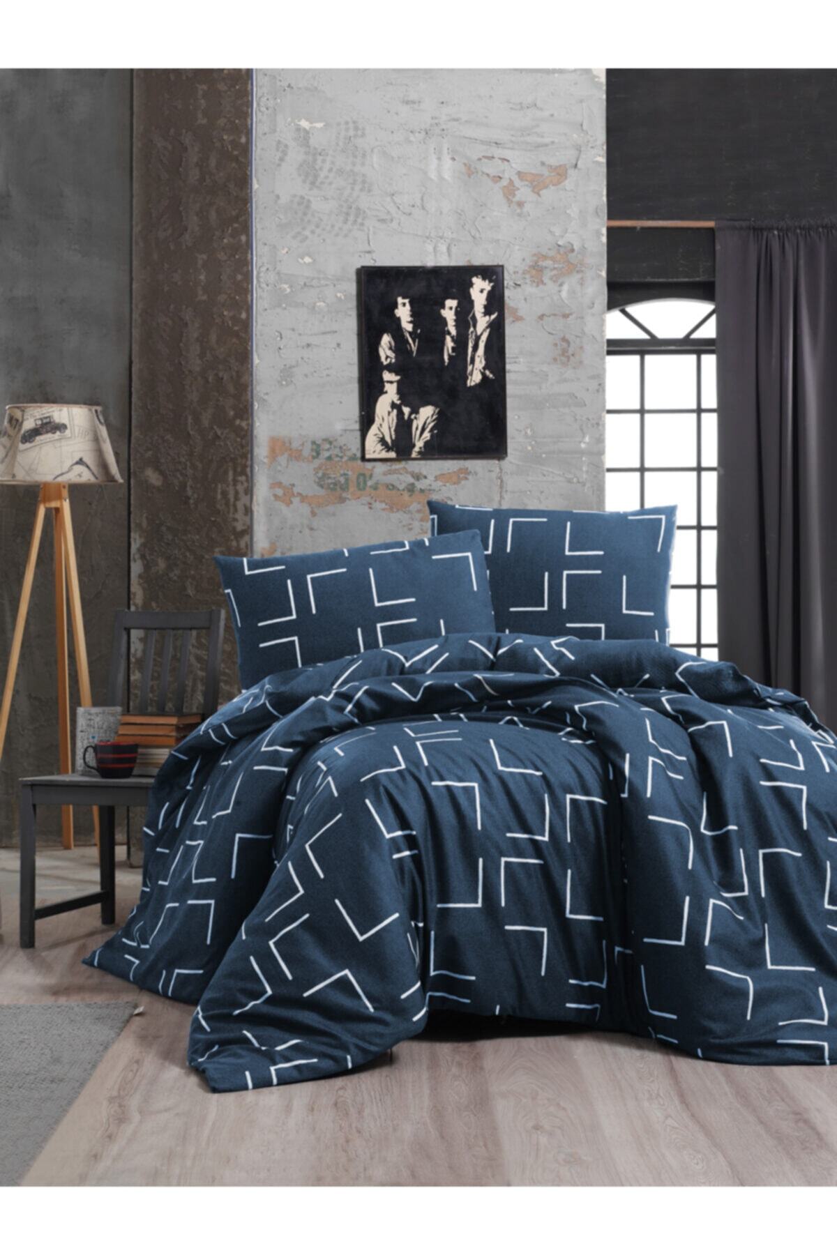 For Home Lacivert Oxia King Size Nevresim Seti