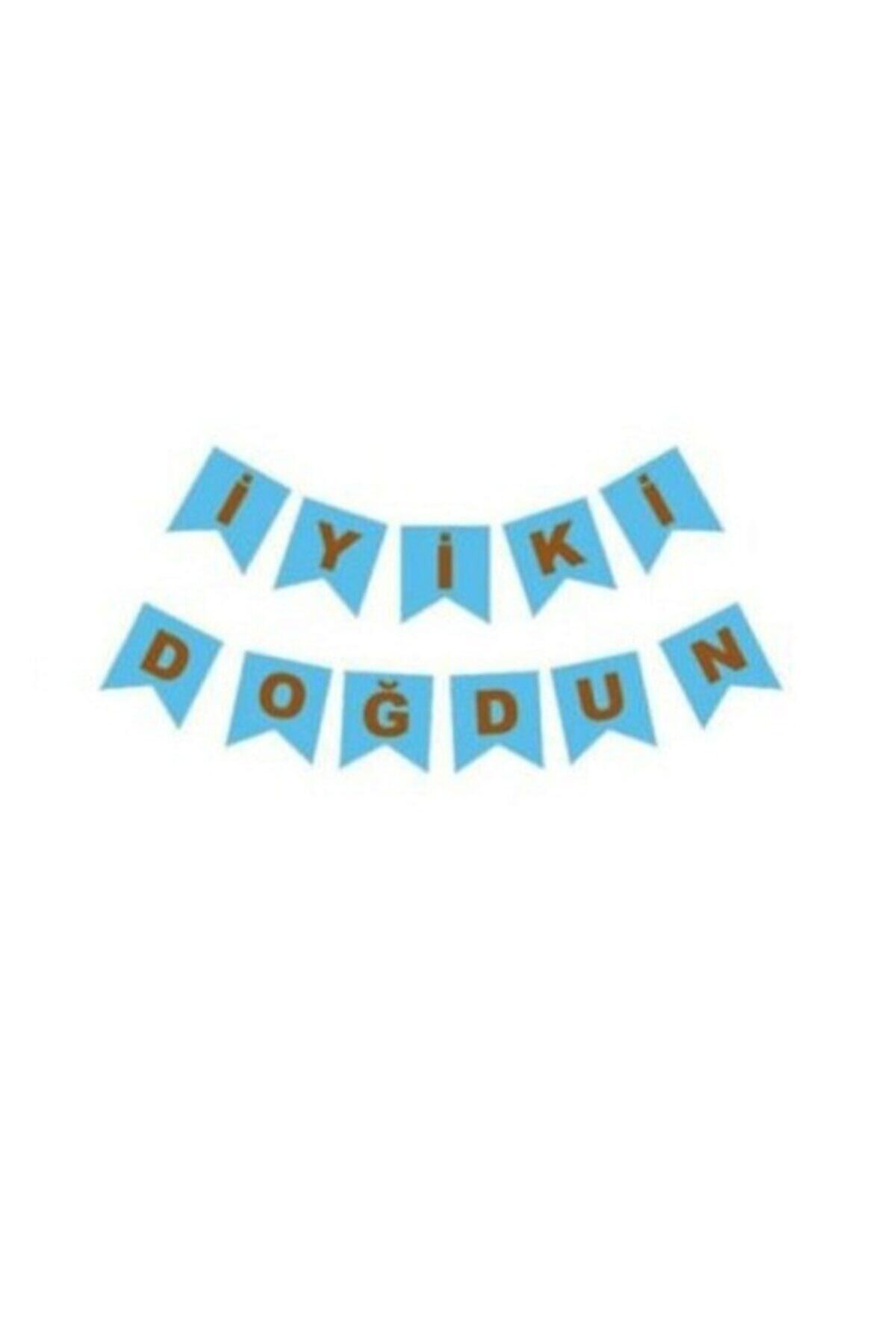 Organizasyon Pazarı Iyiki Doğdun Banner Flama Mavi Iyi Ki Doğdun Yazı