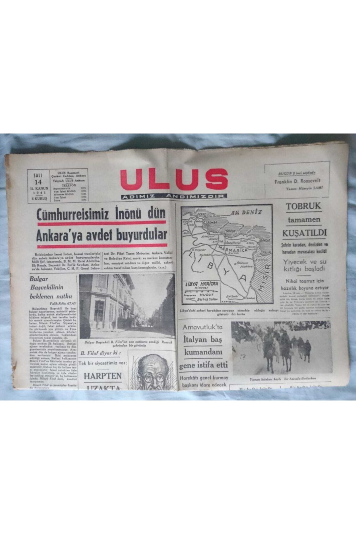 ULUS - Günlük Gazete (14 Ocak 1941)