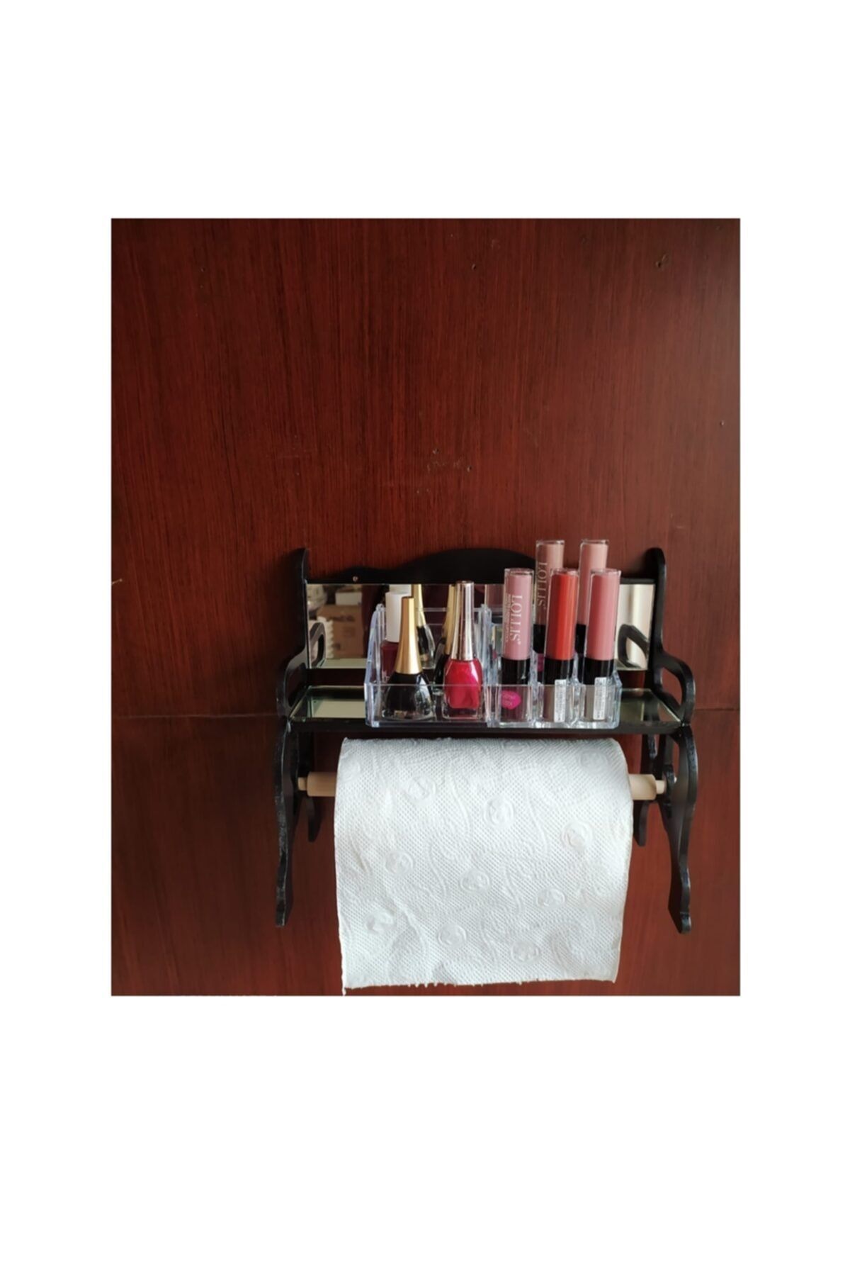 Bahat Aynalı Ahşap Havluluk Peçetelik Makyaj Kutusu Organizer 2 Li Set