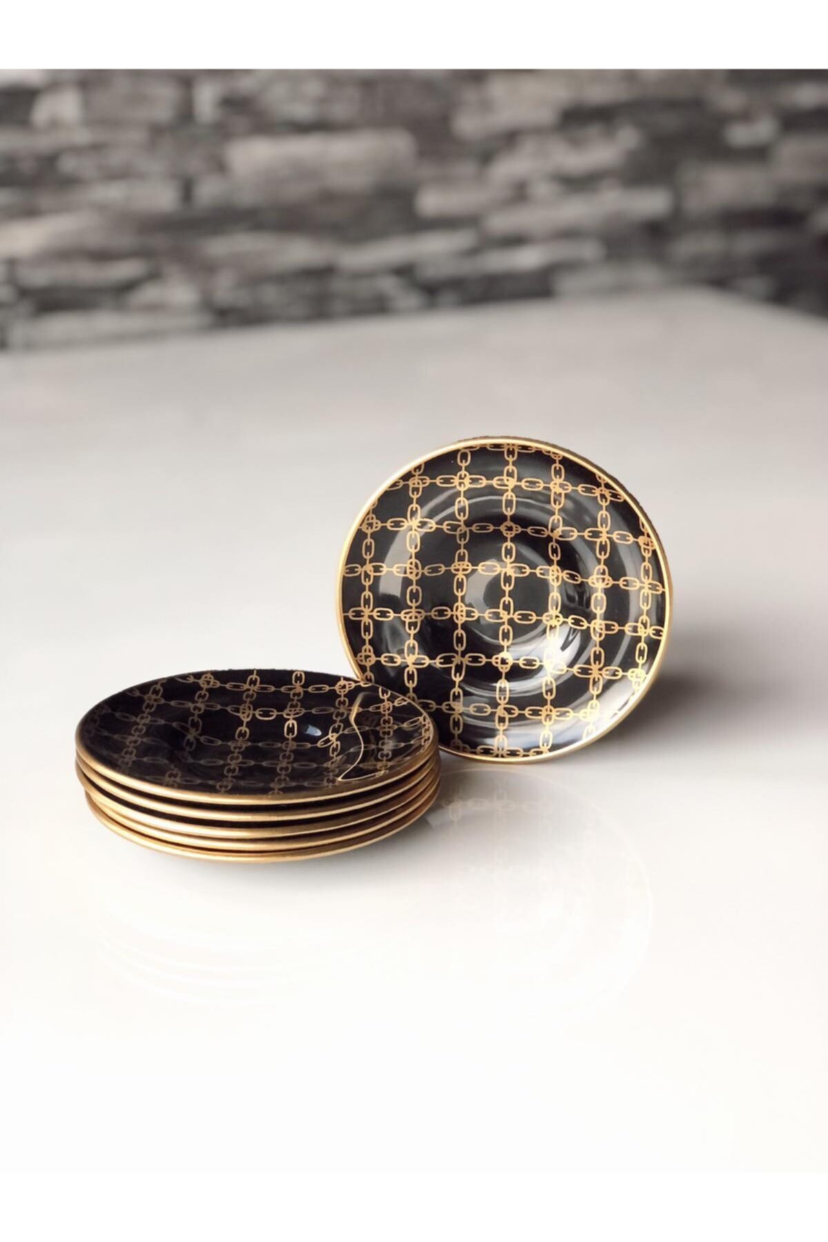 GÜRCÜGLASS Zincir Desen Çay Tabağı