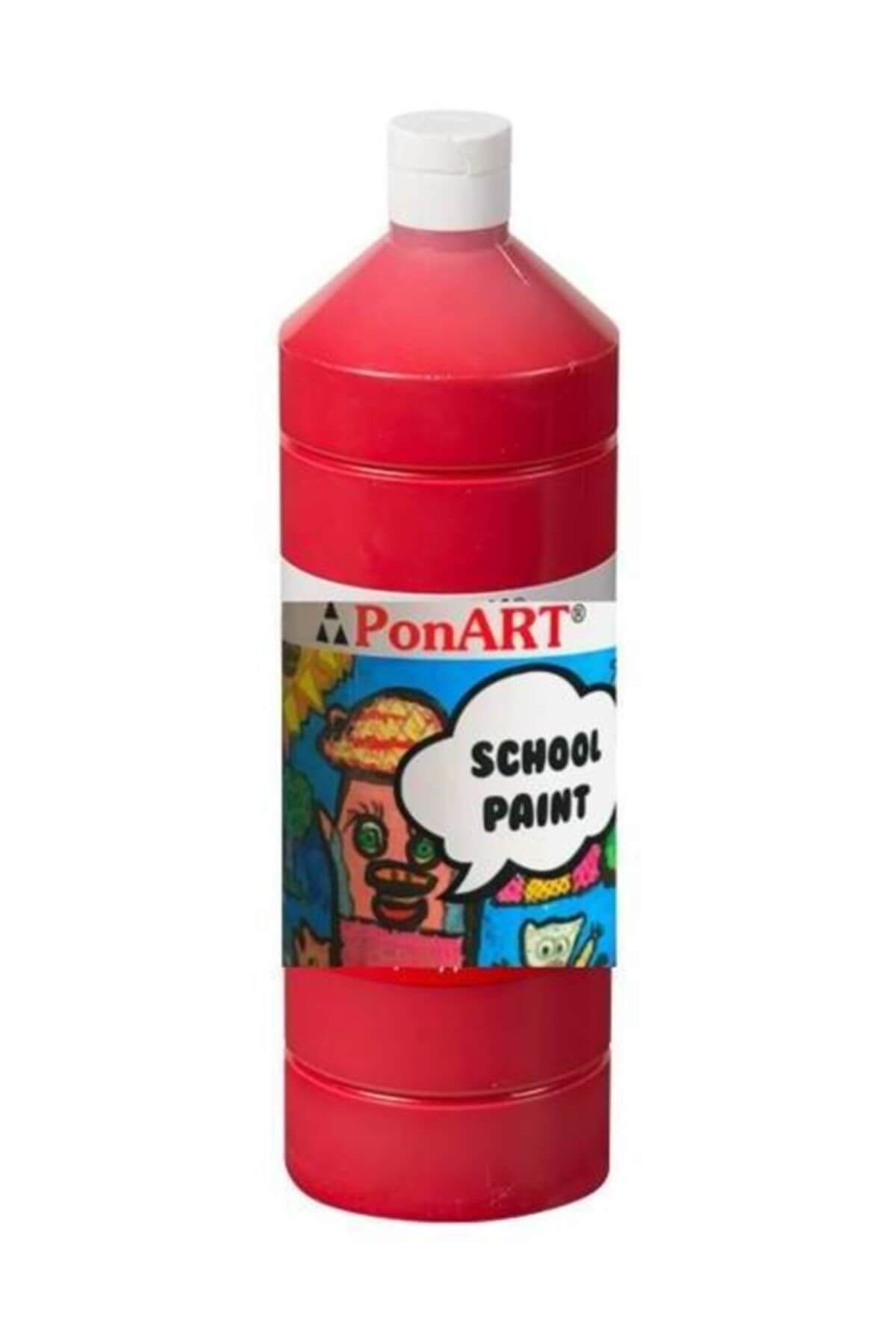 Ponart School Paint Tempera Boya 1000 ml. PSP-2207 A.KIRMIZI