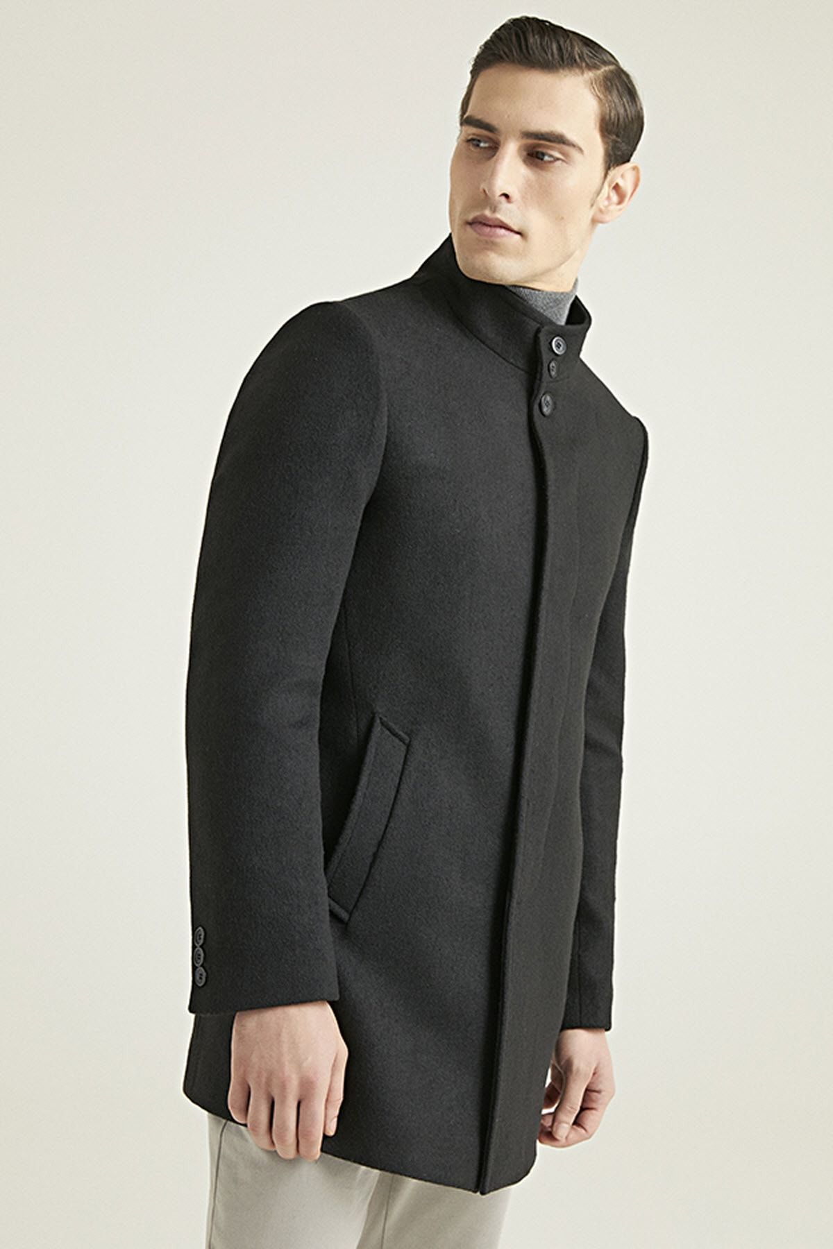 D'S Damat PALTO (Regular Fit) SİYAH RENK