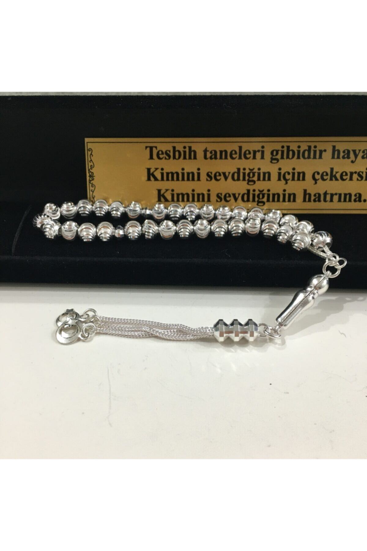 HAS İNCİ 925 Ayar Gümüş Lazer Kesim Tespih Ve Özel Yazılı Kutu Hsg00200
