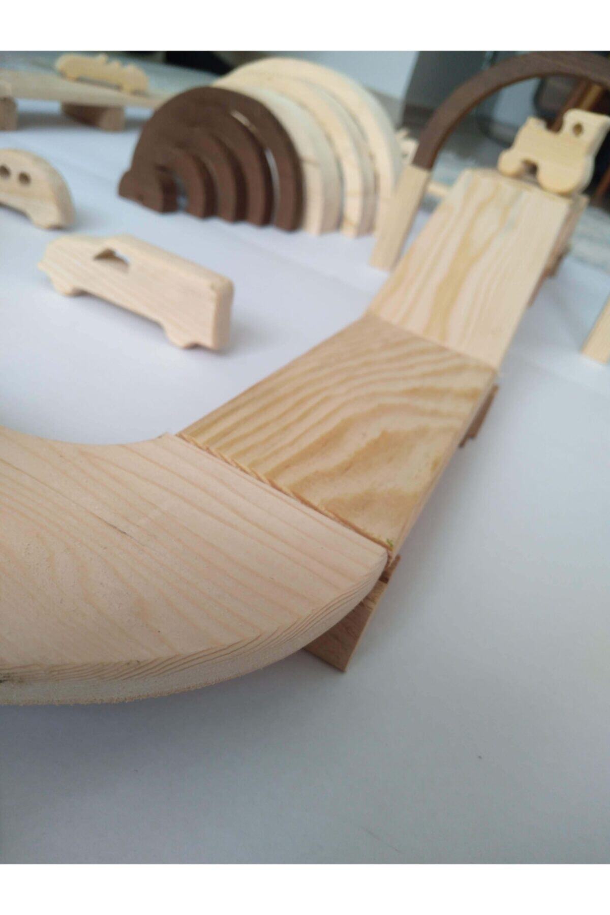 ahsen ağaç Ahşap Araba Yolu 80 Parça