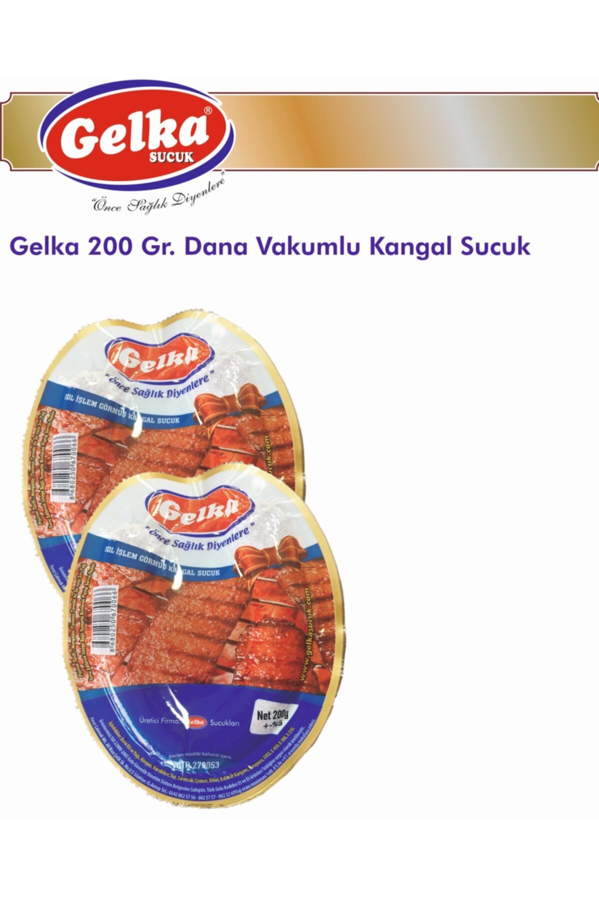 Gelka Sucuk Gelka 200 Gr. Dana Vakumlu Kangal Sucuk