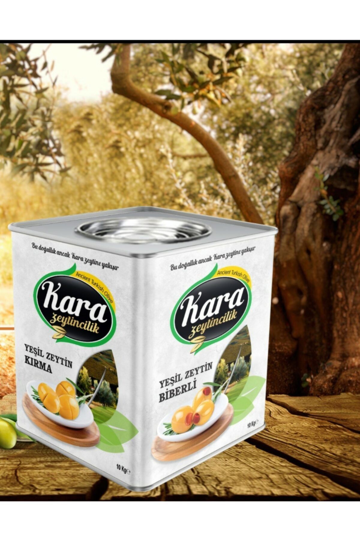 KARA ZEYTİNCİLİK Kırma Zeytin 10kg Teneke 5xl 140-160