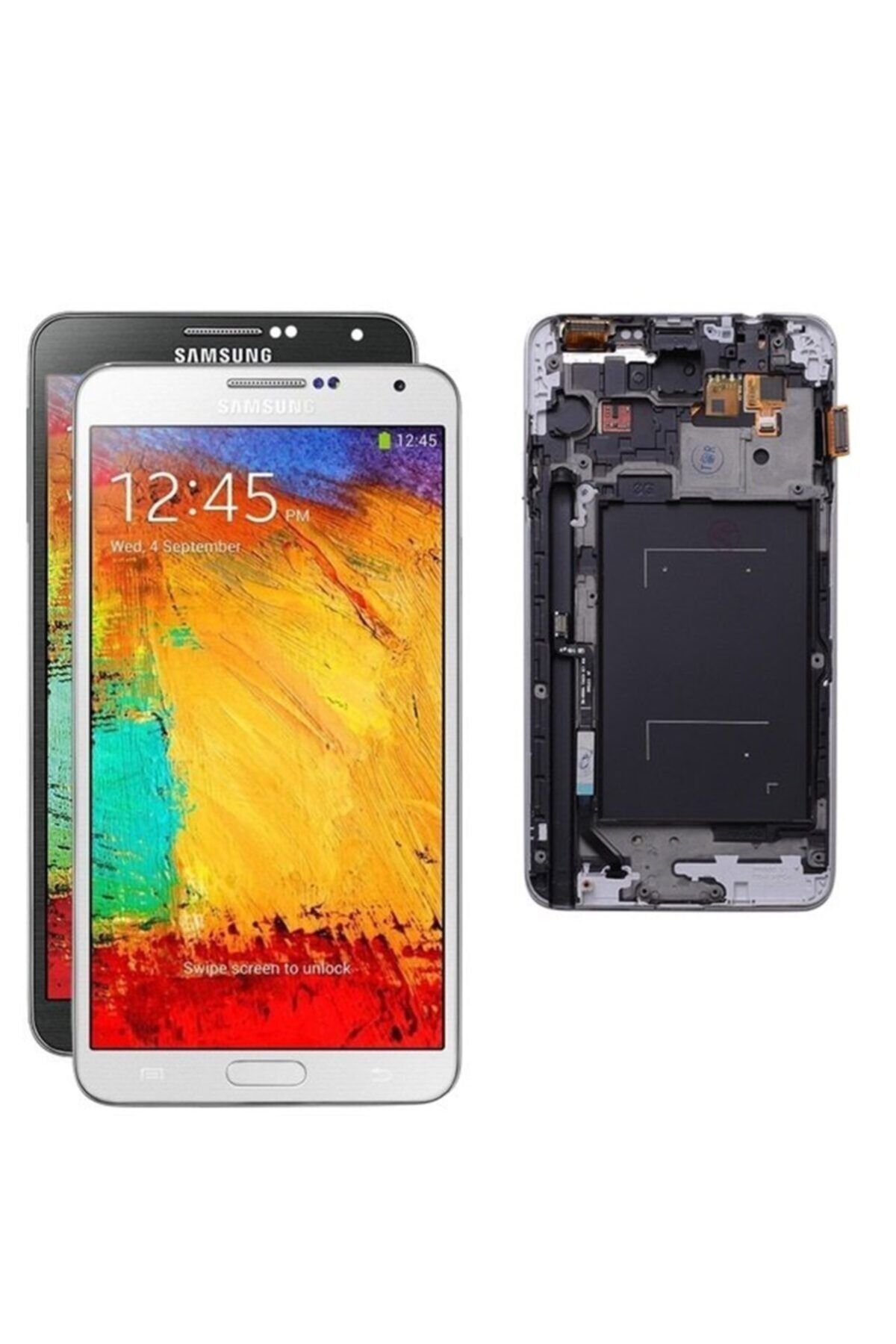 tekyerdenal Samsung Galaxy Note 3 N9000 Uyumlu  Lcd Ekran Dokunmatik Gri Revizyonlu