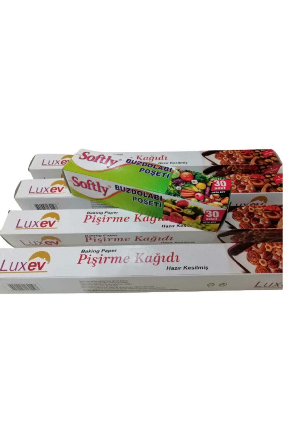 luxev 8'li Pişirme Kağıdı 4 Paket + 30'lu Buzdolabı Poşeti