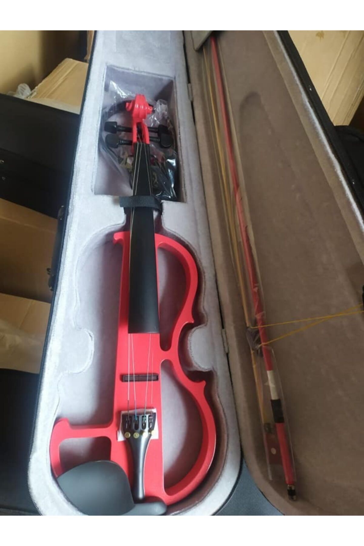 VALERIA Kırmızı Renk Ful Set Elektro Keman