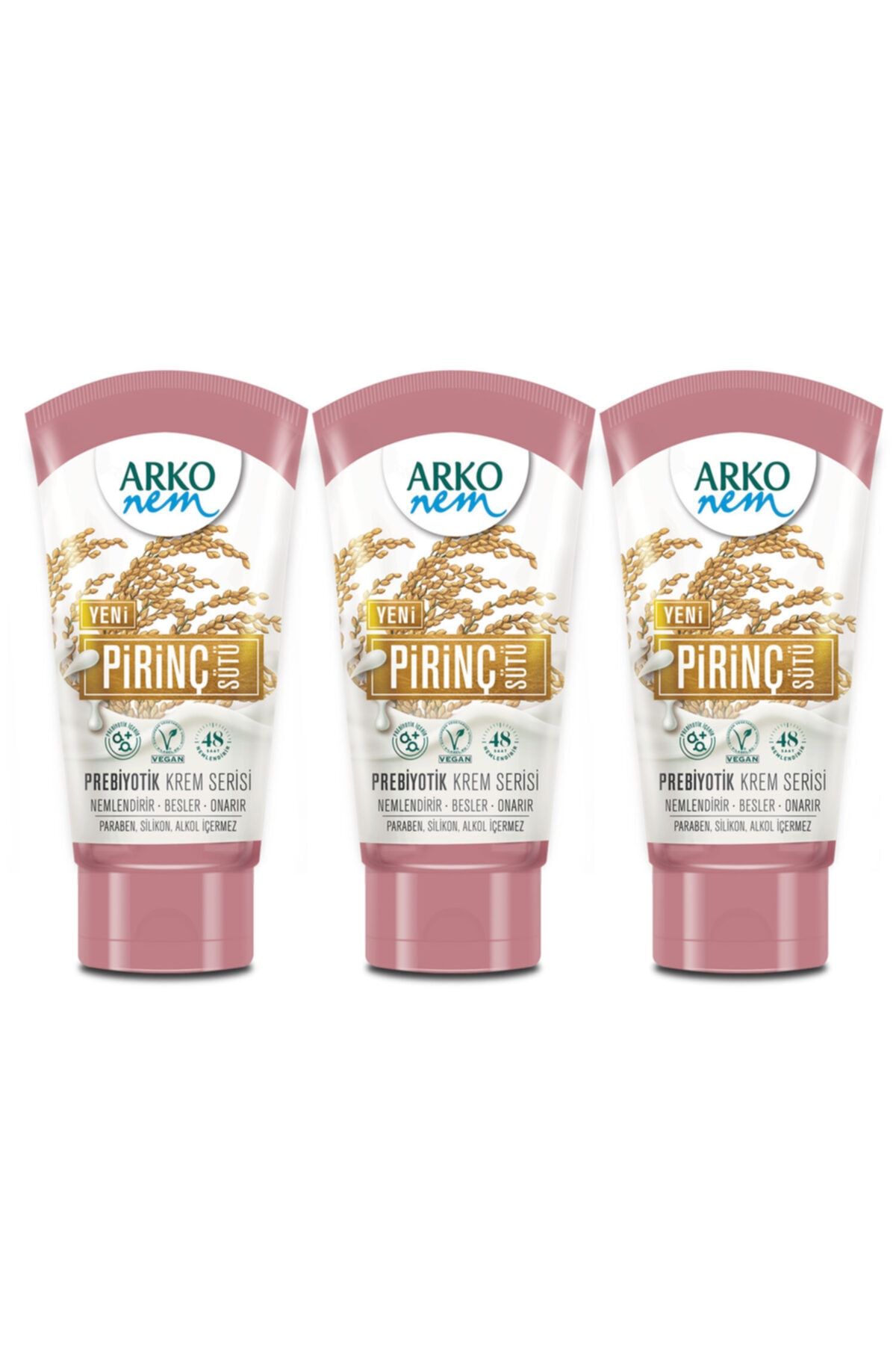 Arko Nem Prebiyotik Krem Serisi Pirinç Sütü 3x60ml