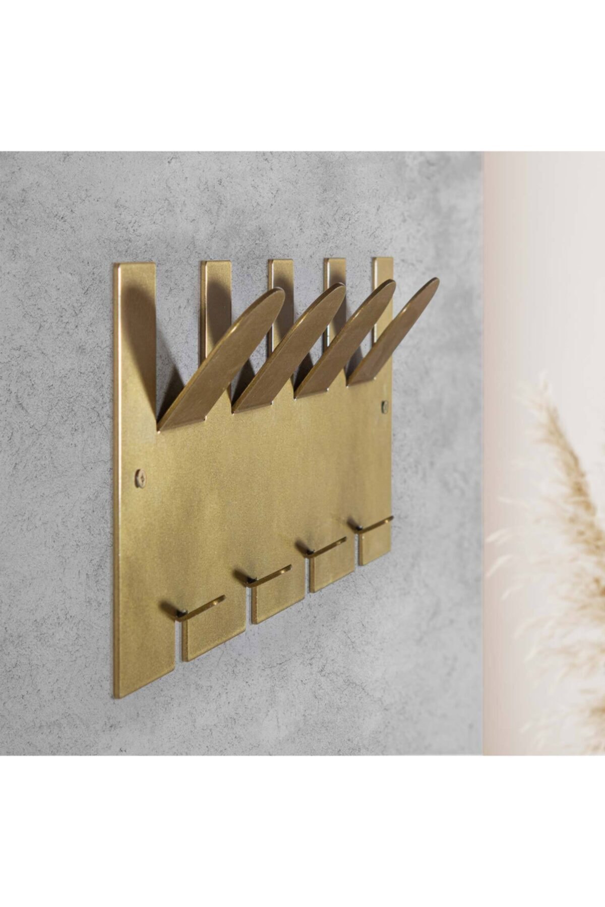 tino furniture Gold Metal 2 Kademeli Duvar Mutfak Banyo Havlu Askısı 40x15 Cm