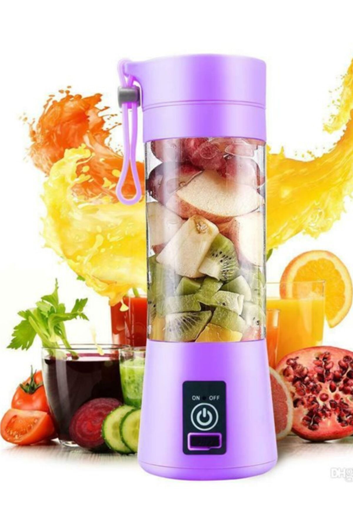 Tamam Taşınabilir Mobil Kişisel Şarjlı  Blender Mor Bottle Mini Portatif  380 Ml