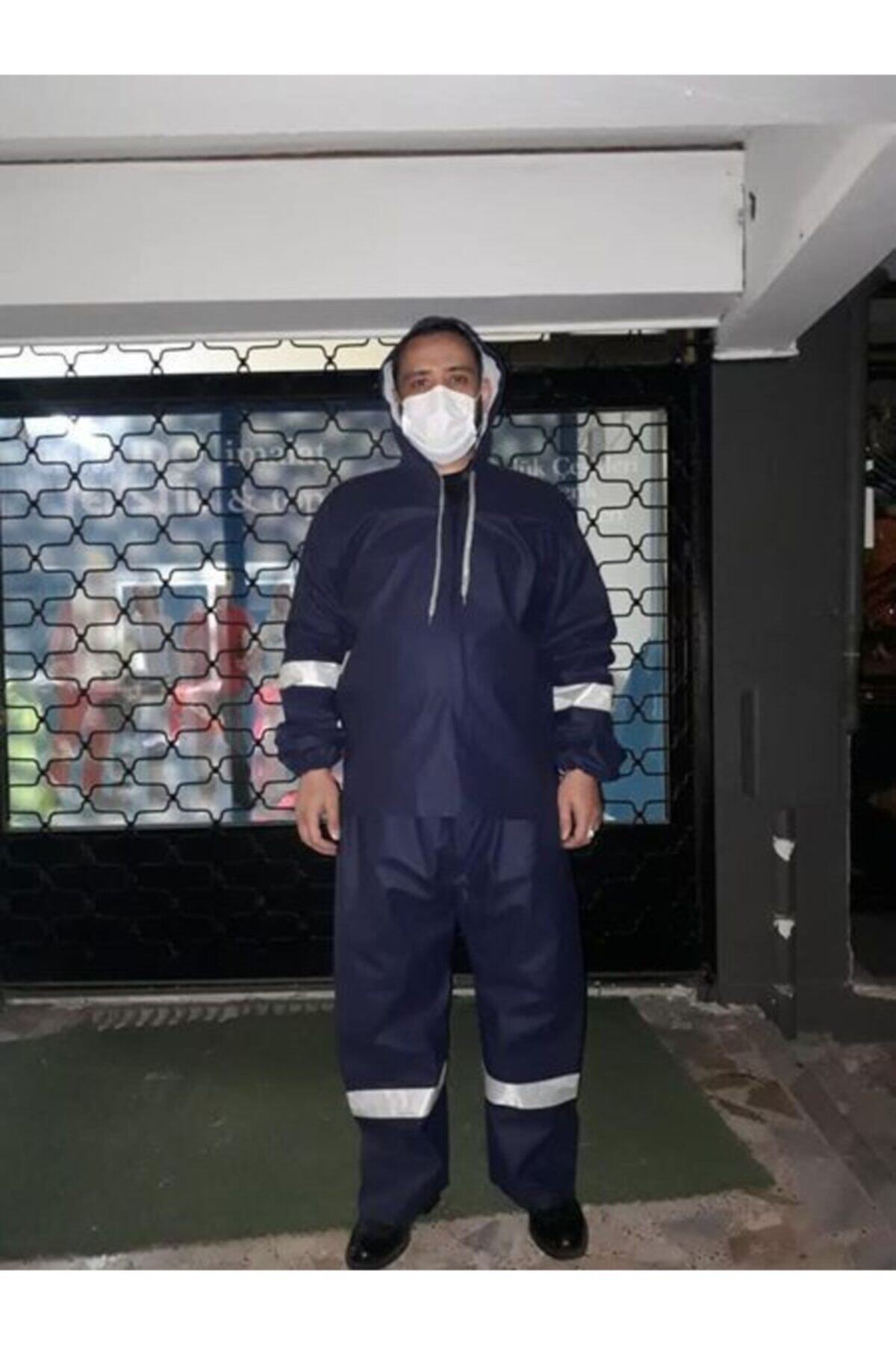 ERMUDO YAĞMURLUK Reflektörlü Lacivert Fermuarlı Takım Yağmurluk