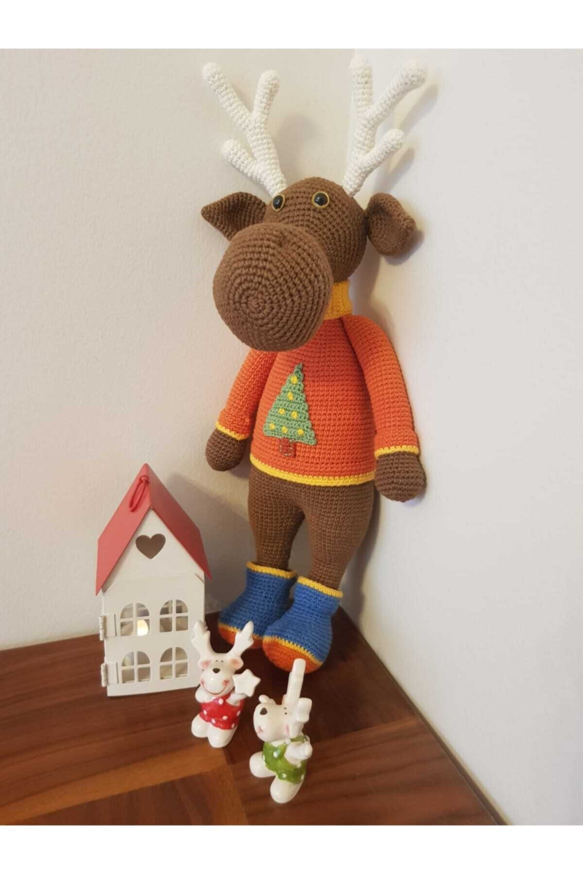 Gül'ün Elişi Atölyesi Kahverengi Geyik Rudolf Amigurumi