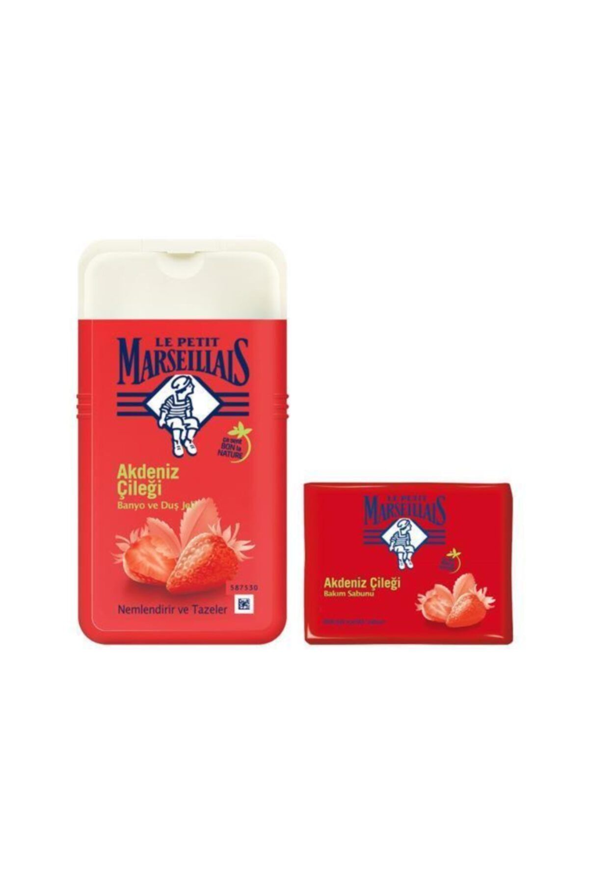 Le Petit Marseillais Duş Jeli Çilek 250 ml x 2 + Lpm El ve Bakım Sabunu Çilek 90 gr