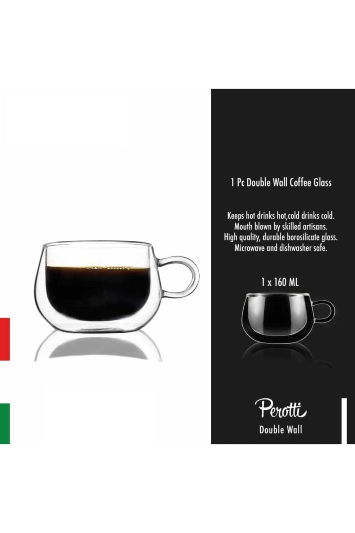 Perotti Double Wall 160ml Cam Kupa 12471