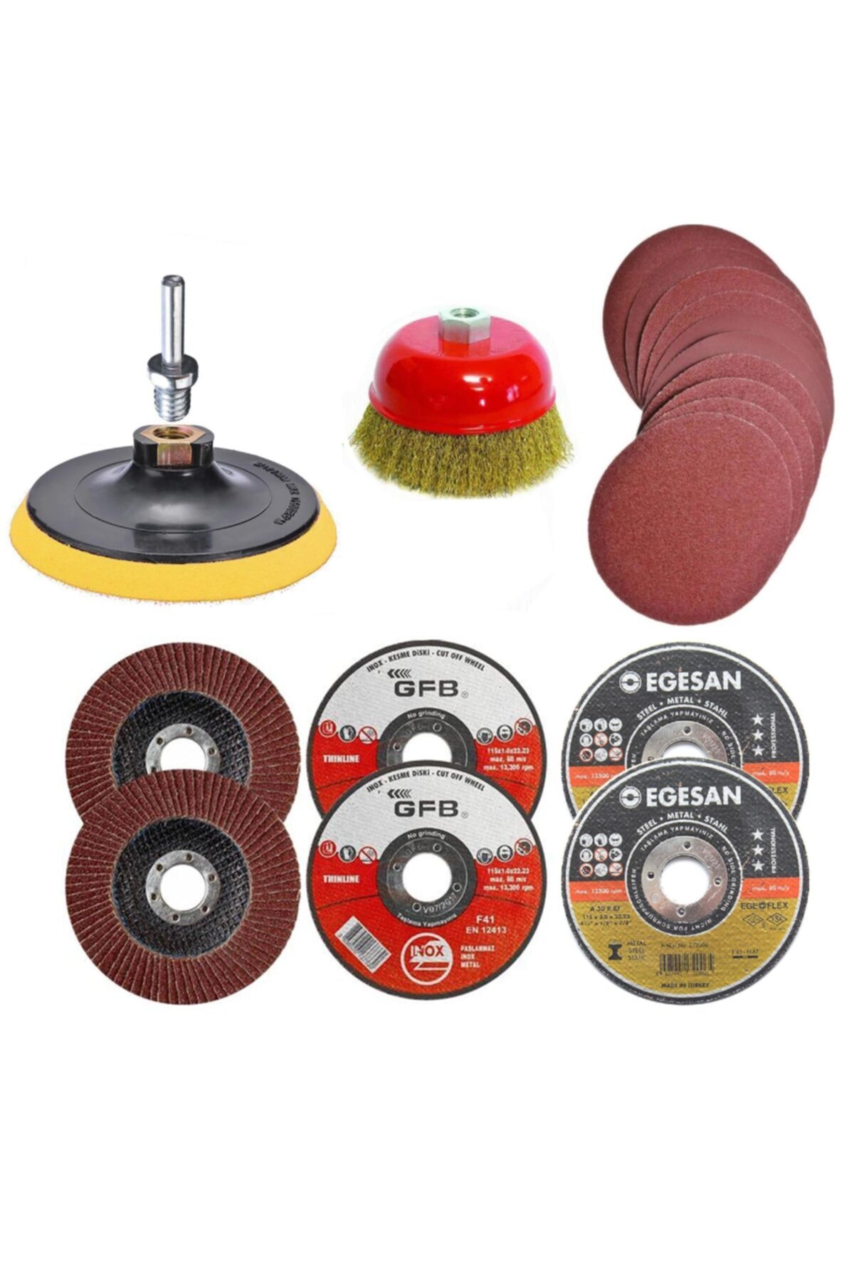 NZB Spiral Taşlama Cırt Zımpara Metal Kesici Disk Fırça Seti 25 Parça