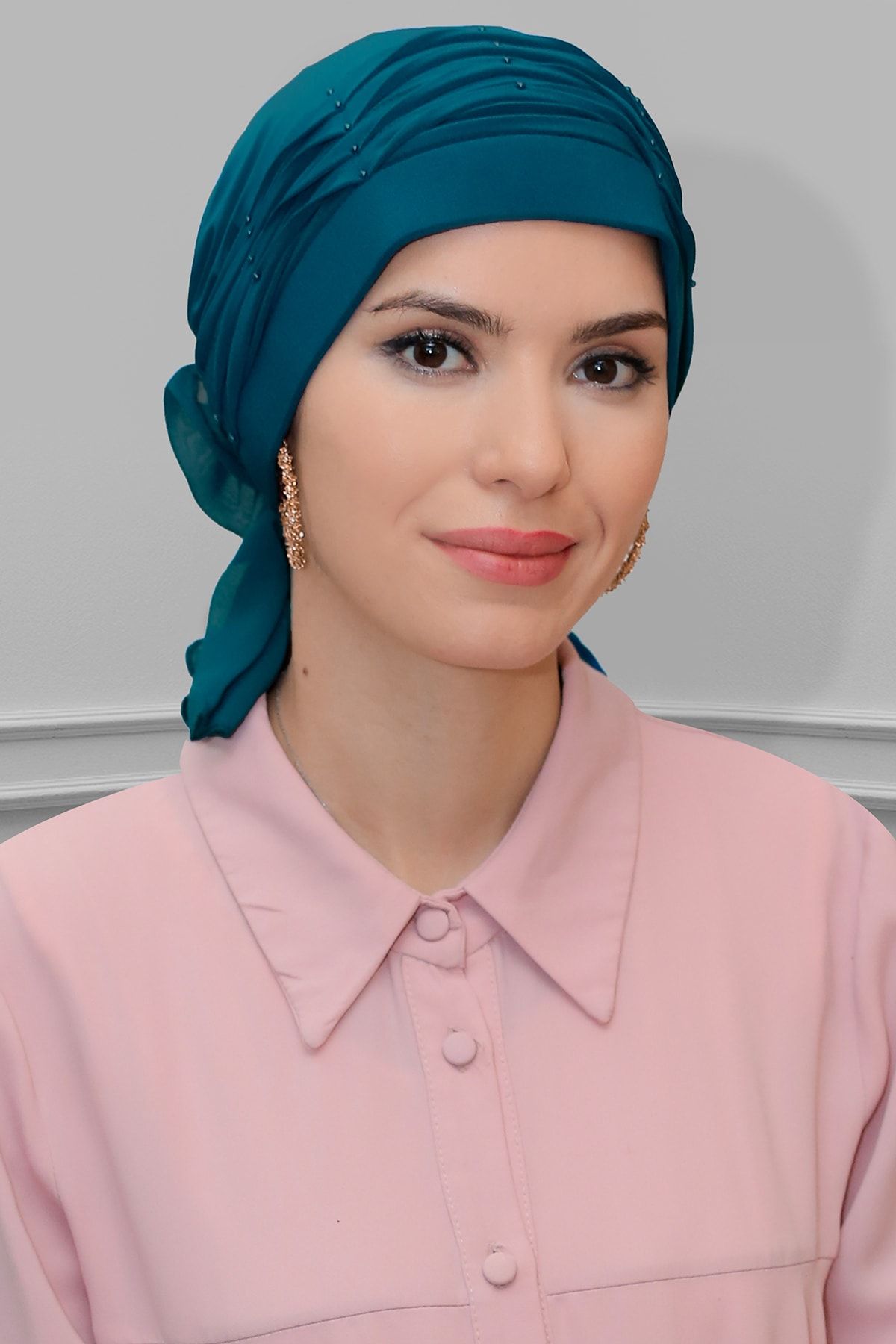 HÜRREM BONE Kadın Petrol Mavisi Nervür Incili Pratik Bone