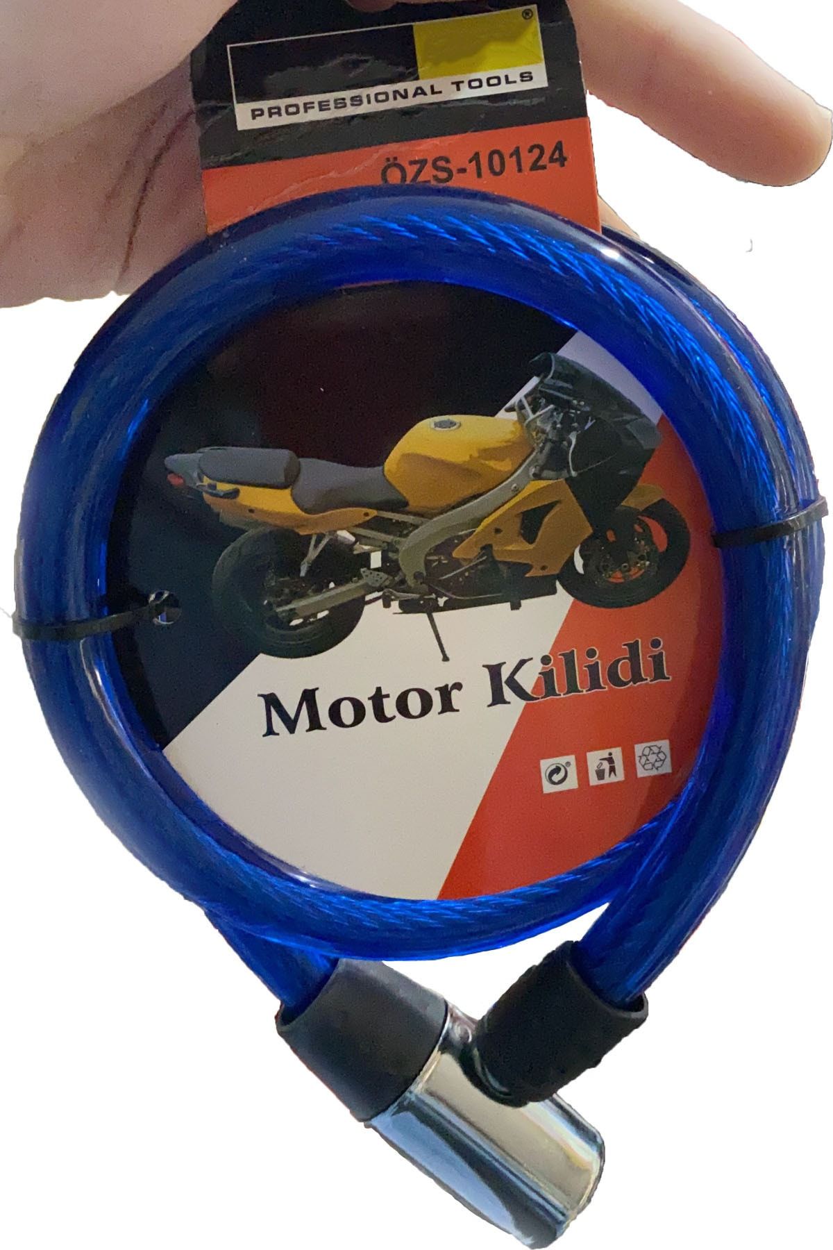 Mobee Özs-10124 Motosiklet Halat Kilit Güvenlik Kilidi Bisiklet Bebek Arabası Kilidi Mavi Renk 1410